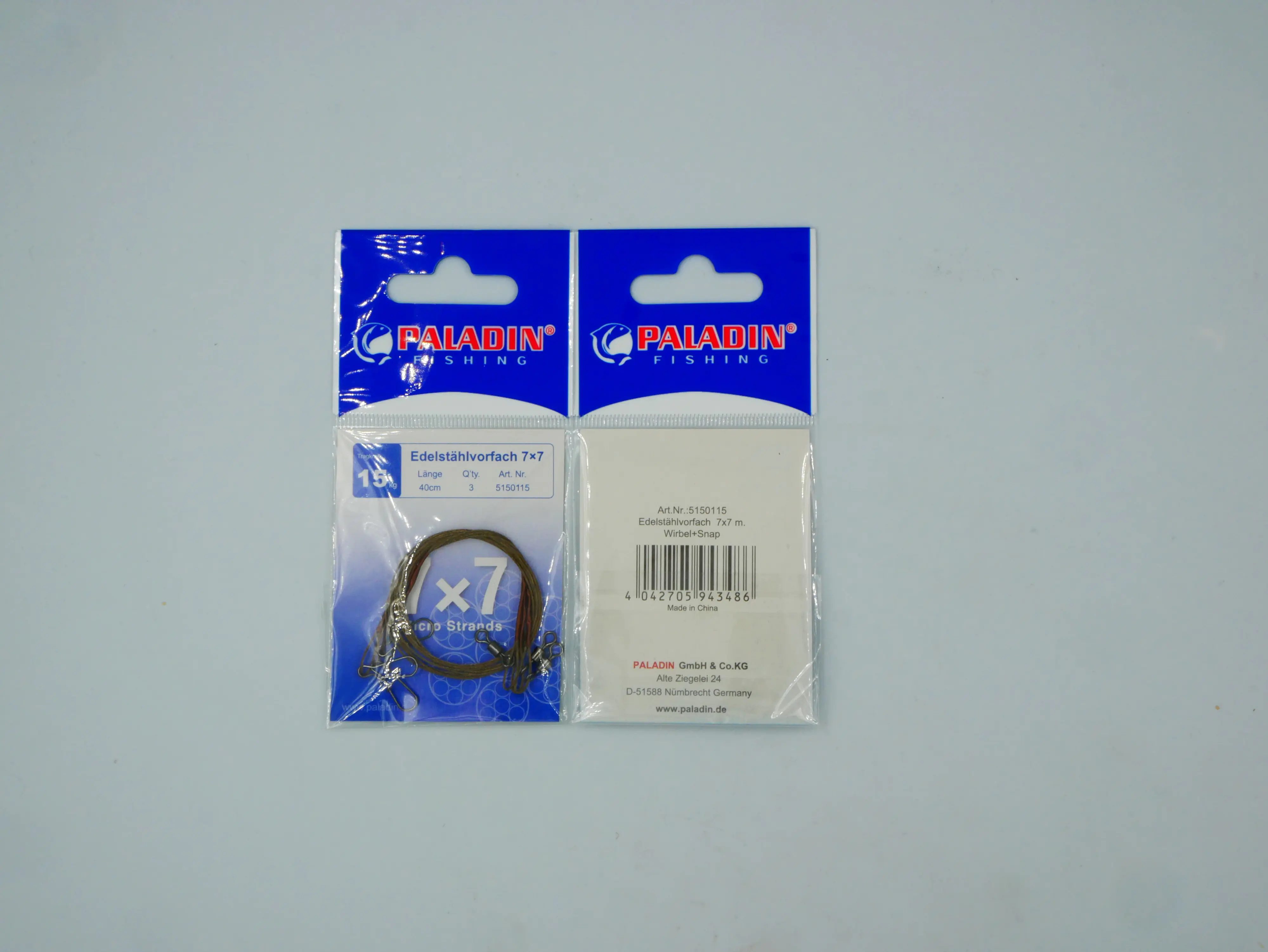 Paladin Edelstahlvorfach Wirbel+Snap Gr. 6 Tragkraft 15 kg L: 40cm 3 Stück