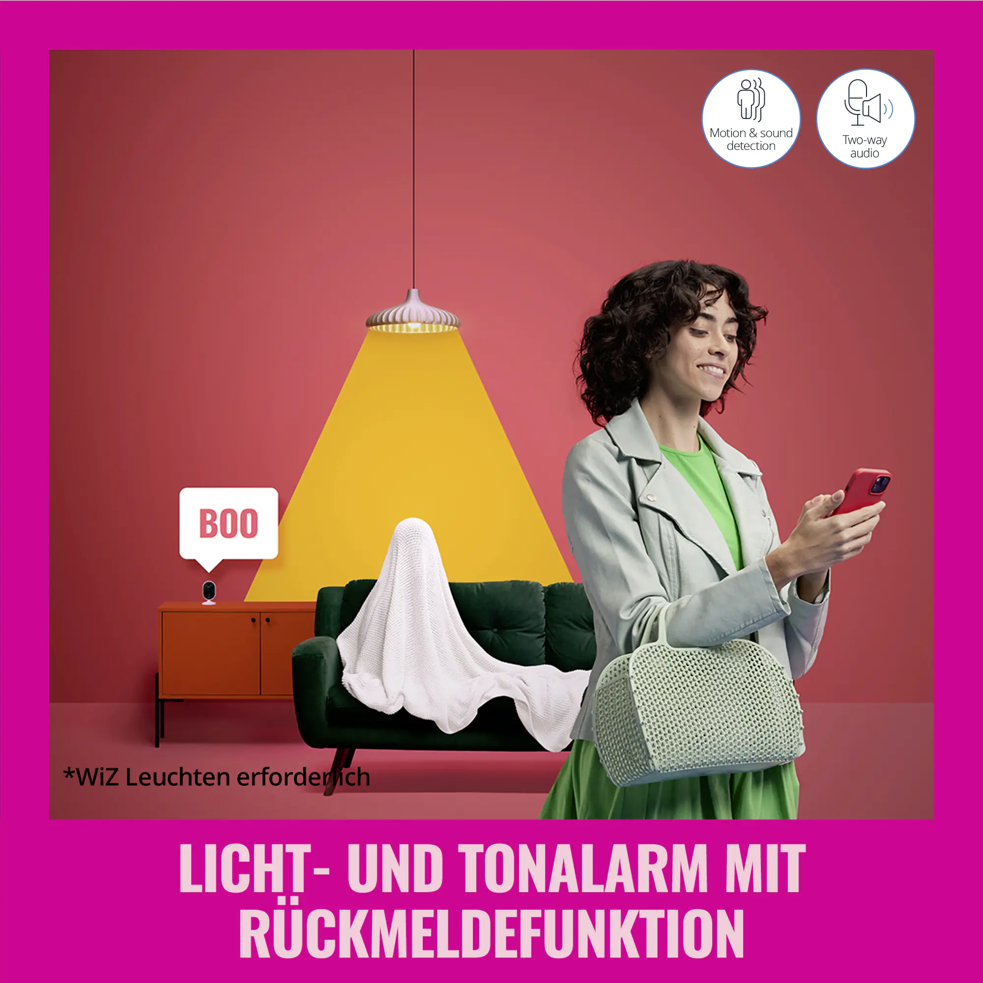 WiZ Sichheits-Kamera Starterset mit LED-Leuchtmittek für Innen Wifi 1080 P WiZ Sichheits-Kamera Starterset mit LED-Leuchtmittek für Innen Wifi 1080 P