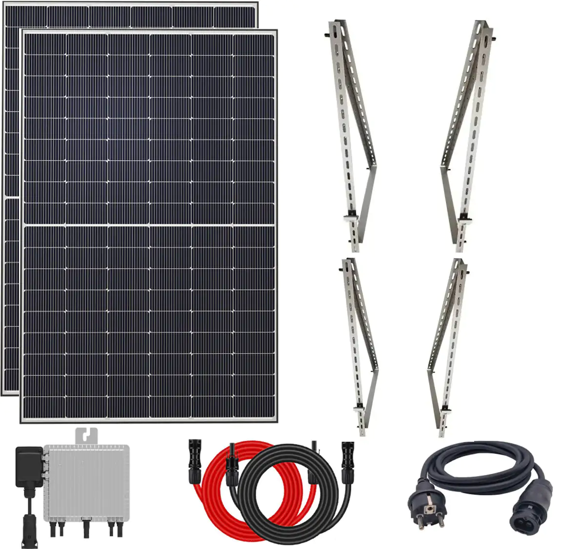 SunLit Solar Balkonkraftwerk 860 Watt Easy Switch 2x430 Wp mit Halterung