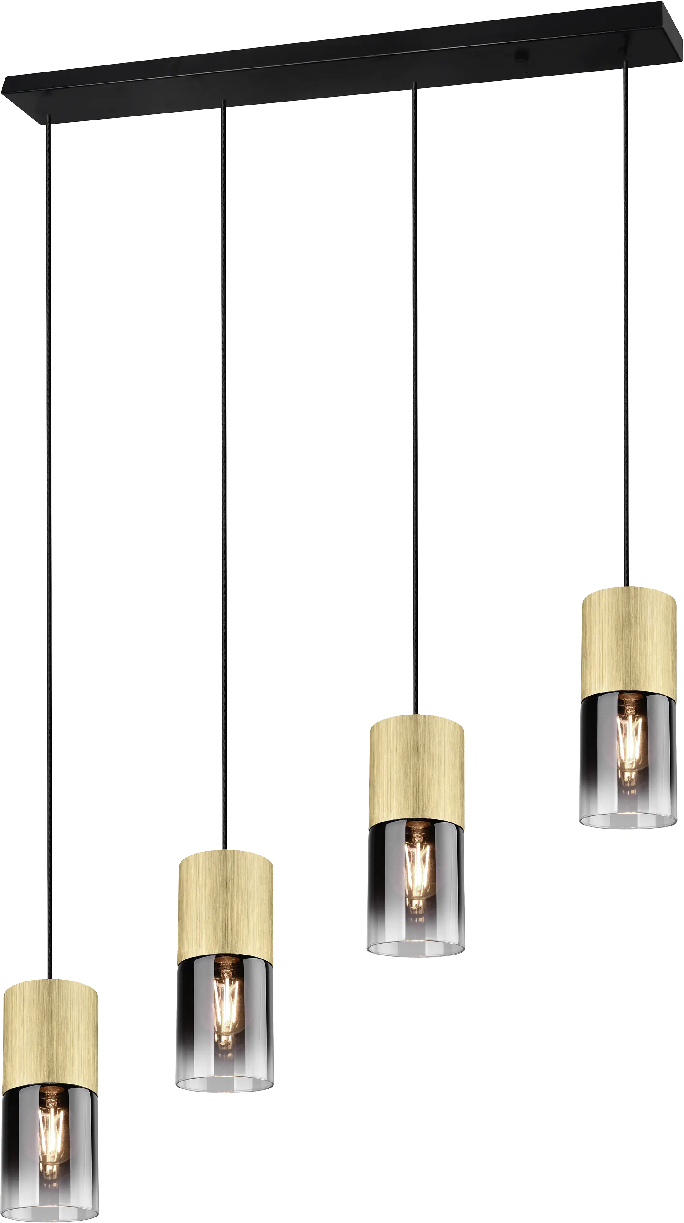 Trio Leuchten 4er Pendelleuchte Robin messing-matt 80,5 x 10 cm E27 28 W Trio Leuchten 4er Pendelleuchte Robin messing-matt 80,5 x 10 cm E27 28 W