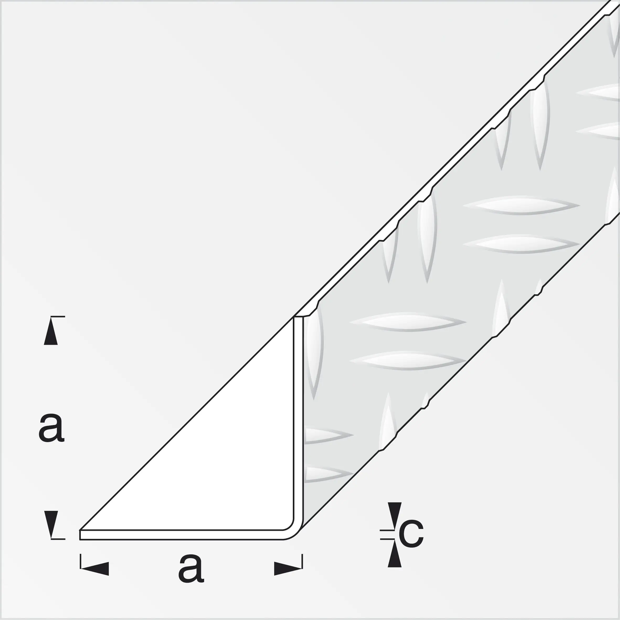 alfer Winkel 1 m, 23.5 x 23.5 mm Aluminium roh blank