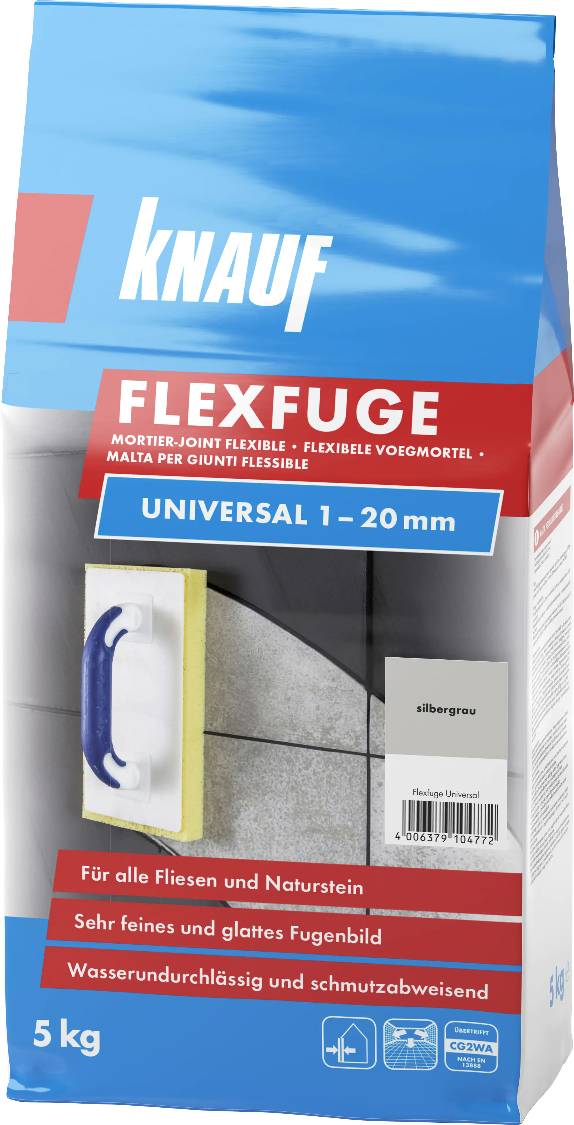 Knauf Fugenmörtel Flexfuge Universal 1 - 20 mm silbergrau 5 kg