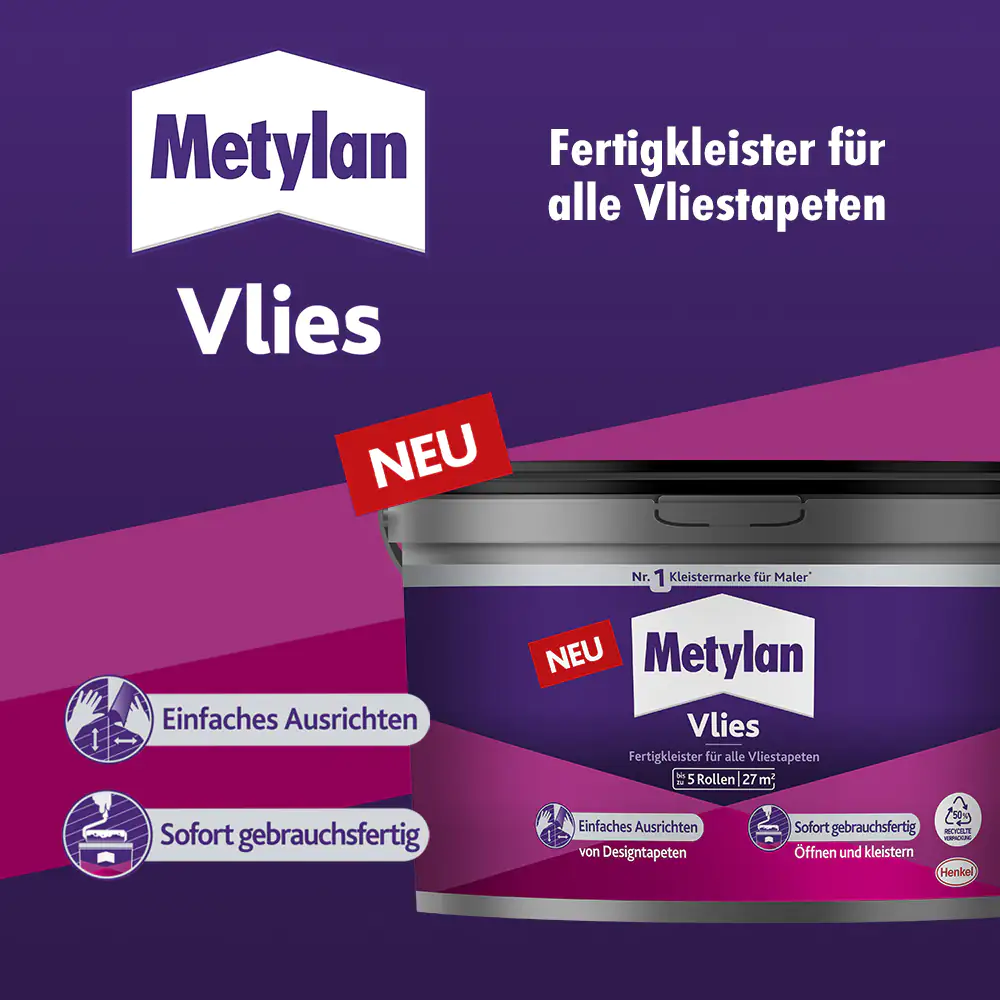 Metylan Vlies Fertigkleister 5 kg Eimer, trocknet transparent Metylan Vlies Fertigkleister 5 kg Eimer, trocknet transparent