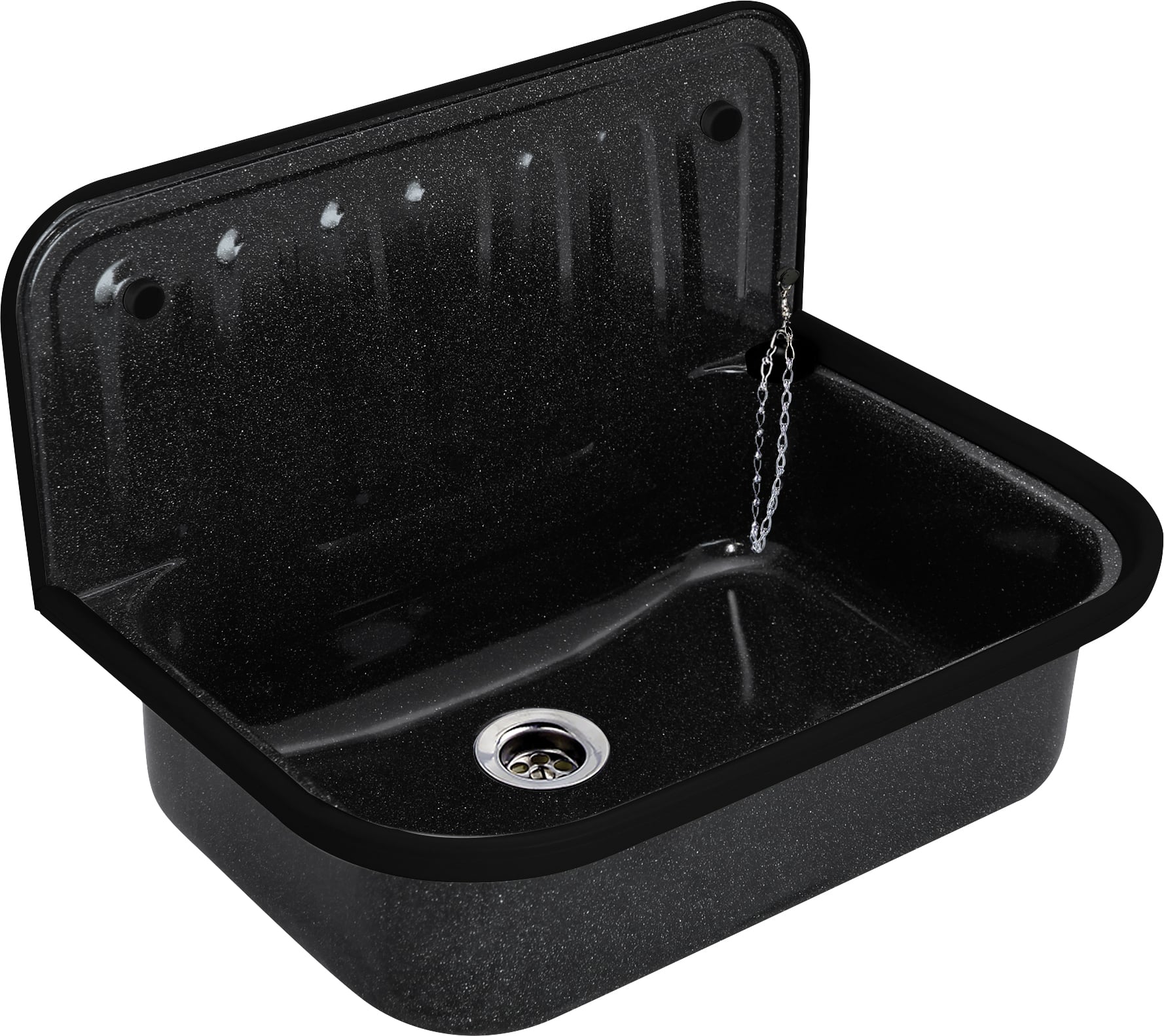 Stahl-Ausgussbecken Granitoptik 50 x 38 cm