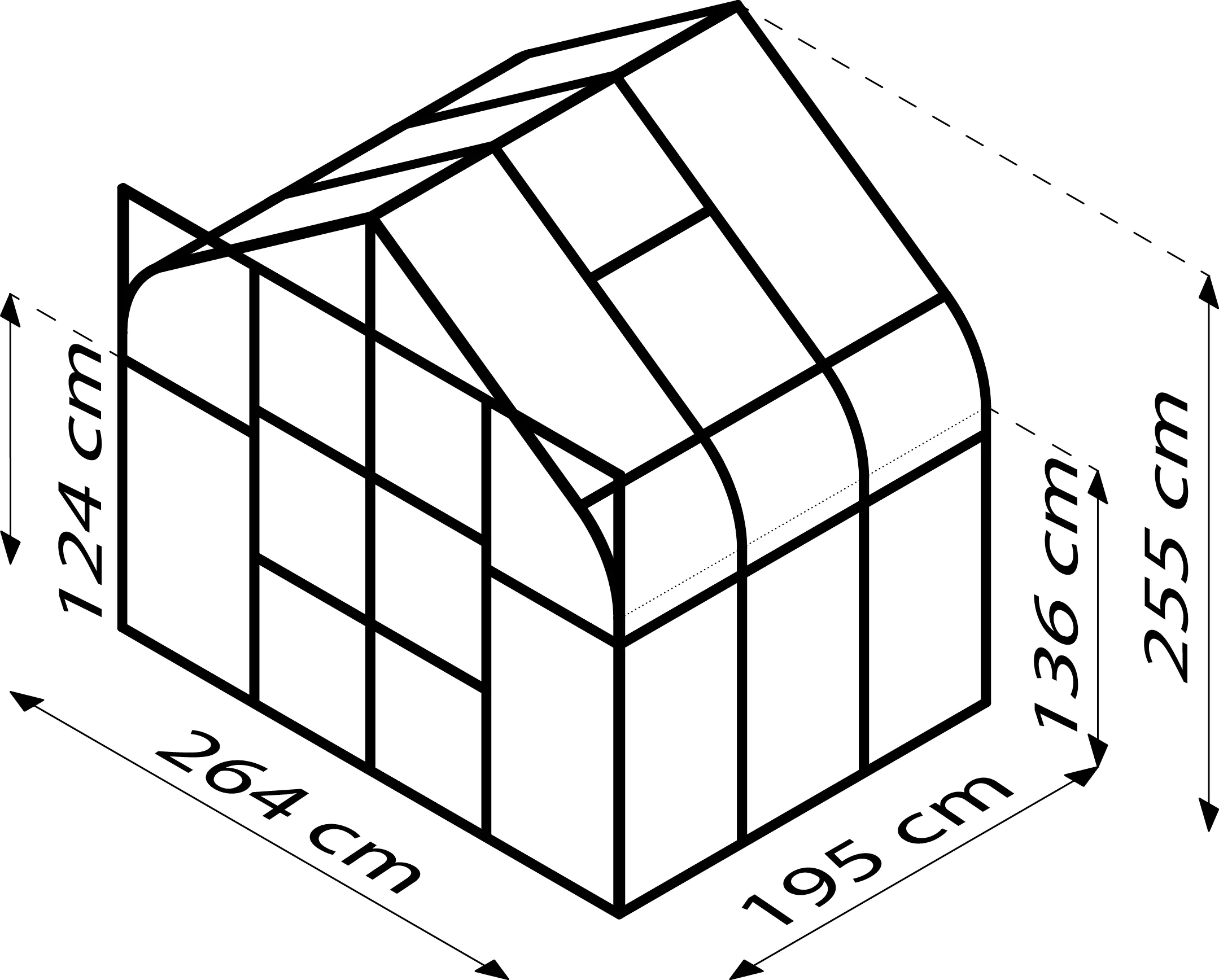Vitavia Gewächshaus Dione 5000 264 x 195 cm 3 mm Sicherheitsglas