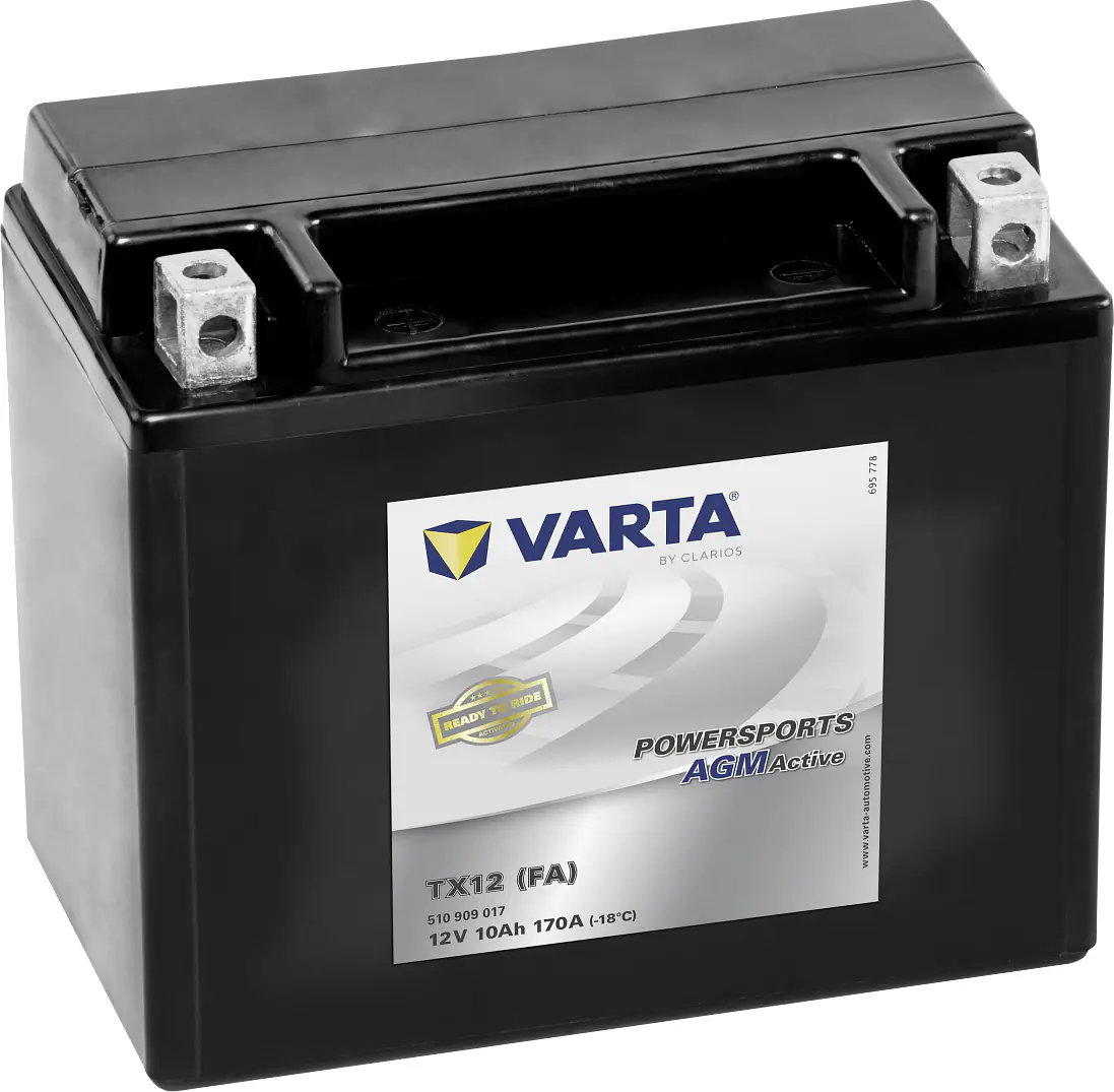 Varta AGM-Motorradbatterie TX12 FA 12V 10Ah 170A Varta AGM-Motorradbatterie TX12 FA 12V 10Ah 170A