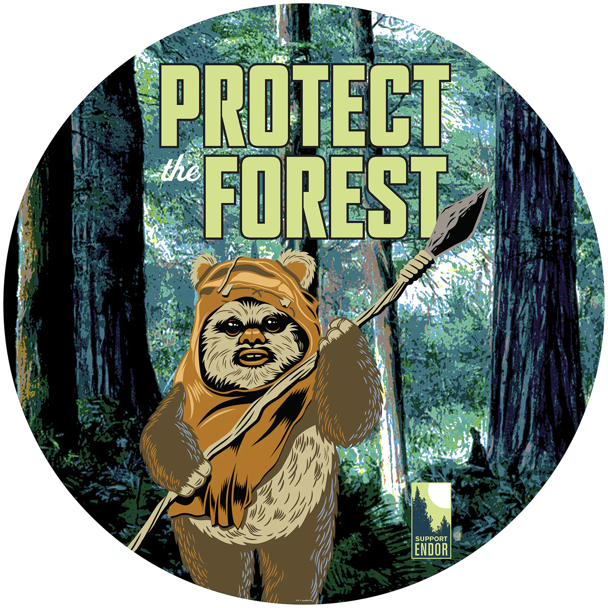 Komar Vlies Fototapete Dot SW Protect Forest Ø 128 cm, selbstklebend Komar Vlies Fototapete Dot SW Protect Forest Ø 128 cm, selbstklebend