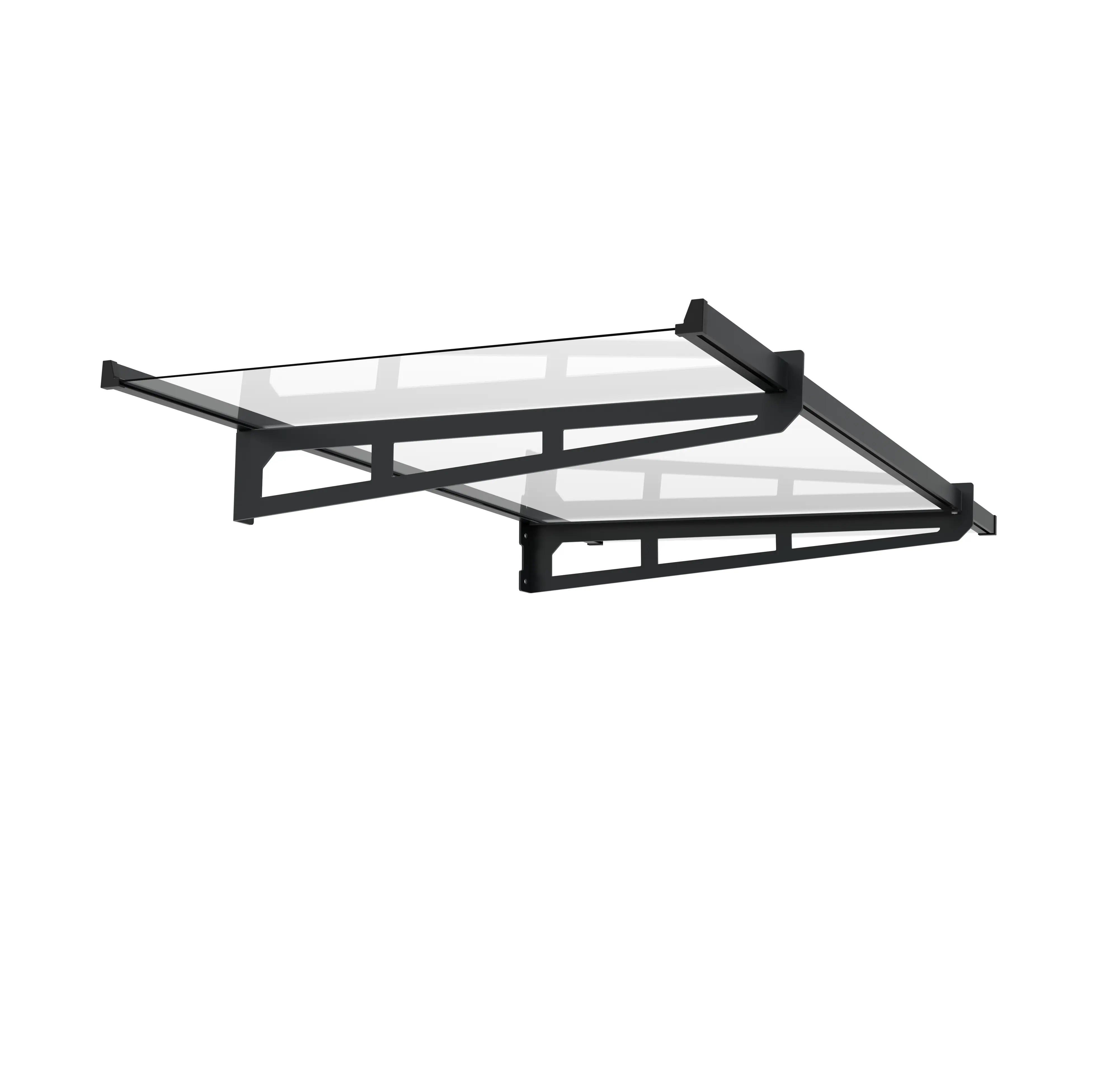 Primaster Vordach Paris 140 x 90 cm anthrazitgrau mit Polycarbonat-Abdeckung 
