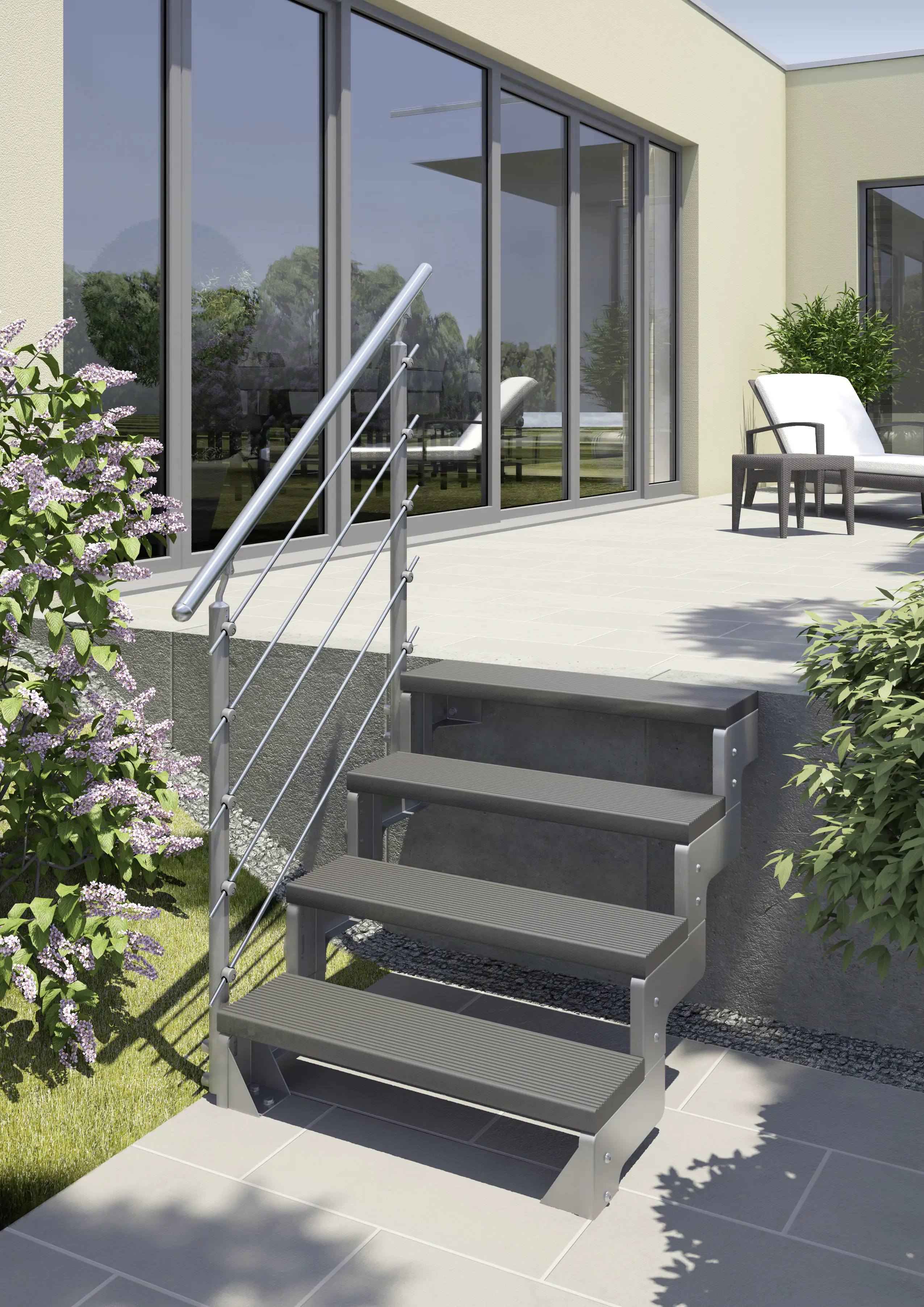 DOLLE Außentreppe Gardentop Set 4 Startset Steiggeländer DOLLE Außentreppe Gardentop Set 4 Startset Steiggeländer
