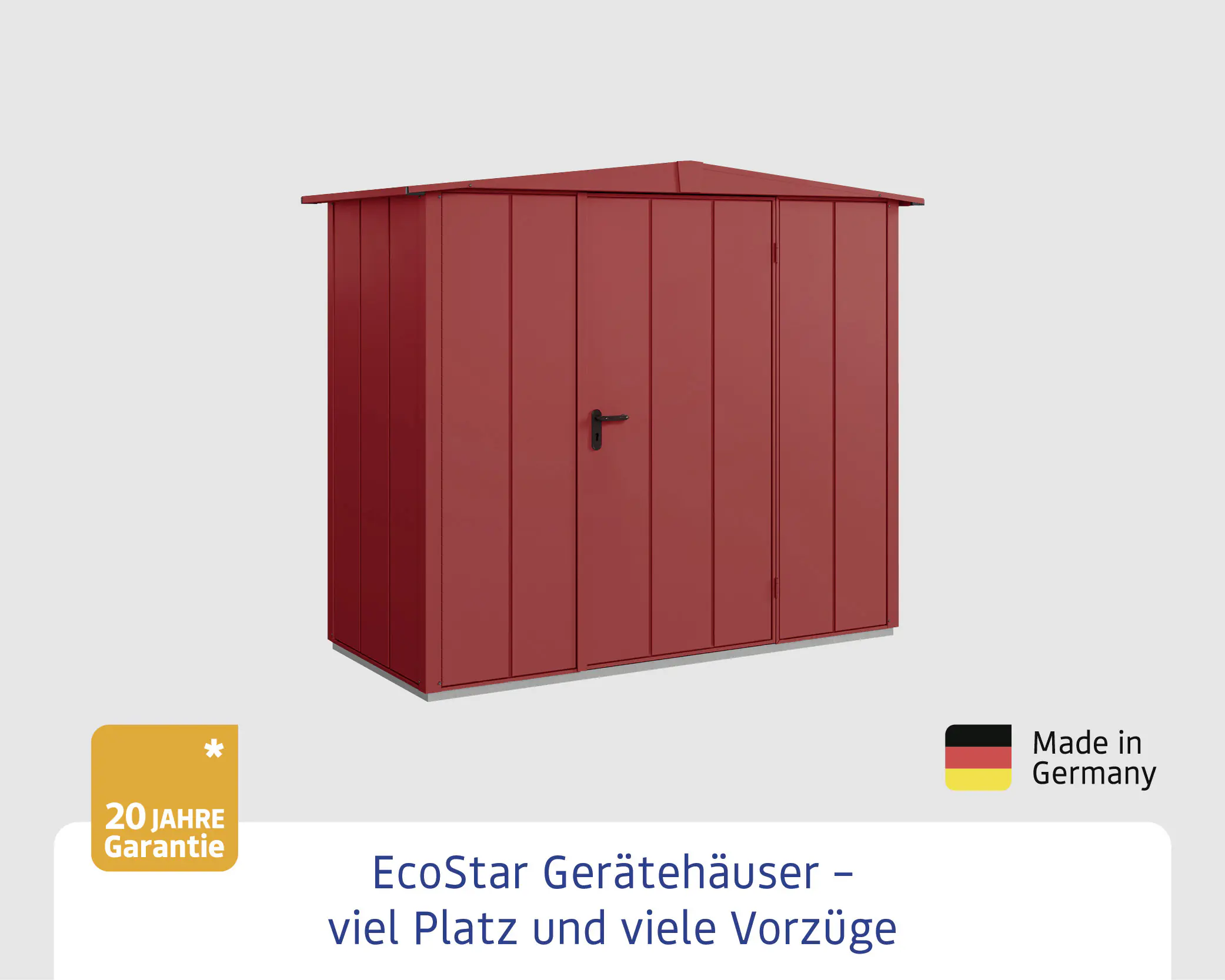 EcoStar Gerätehaus Elegant-S Typ 1 purpurrot 1 flg 258,8 x 121,3 x 216 cm