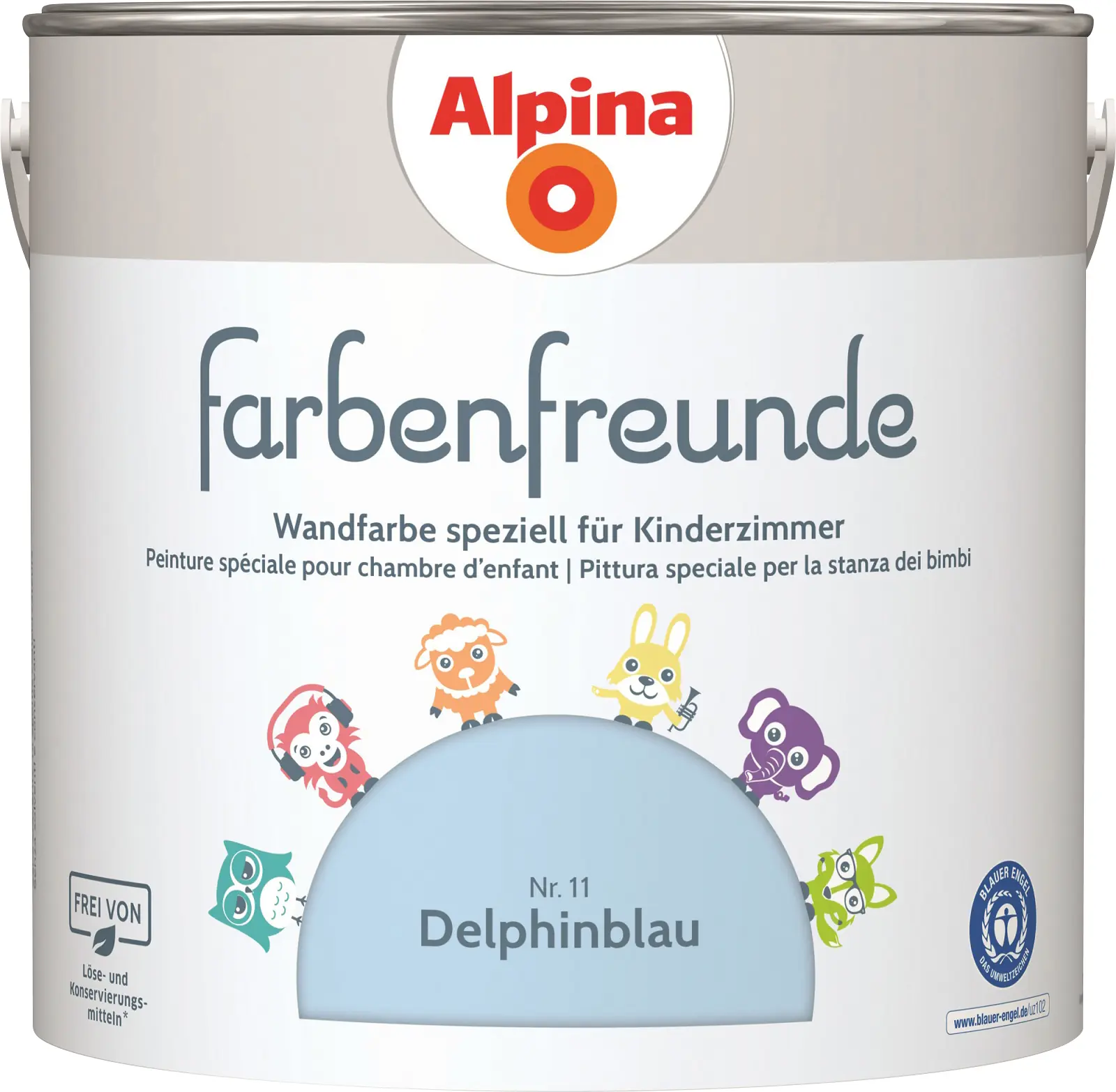 Alpina Farbenfreunde Wandfarbe Nr. 11 delphinblau 2,5 L matt