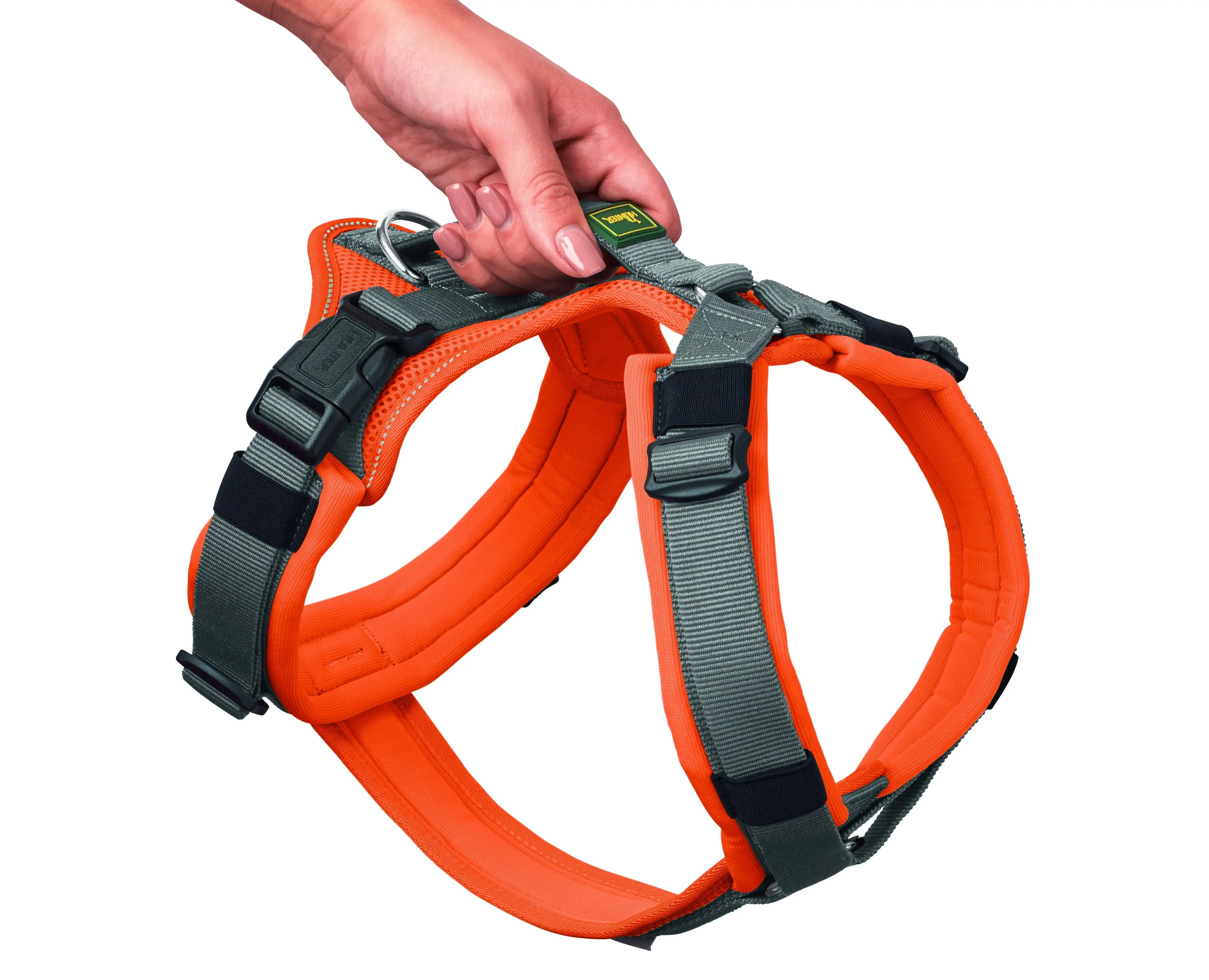 Hunter Hundegeschirr Maldon Up mit Griff XS-S orange/grau
