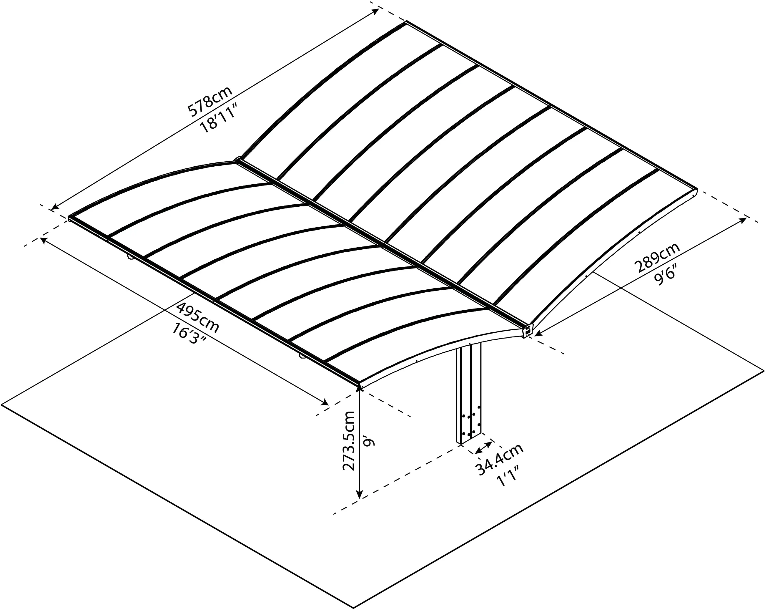 Canopia Doppel Carport Arizona Breeze  495 x 578 cm anthrazit