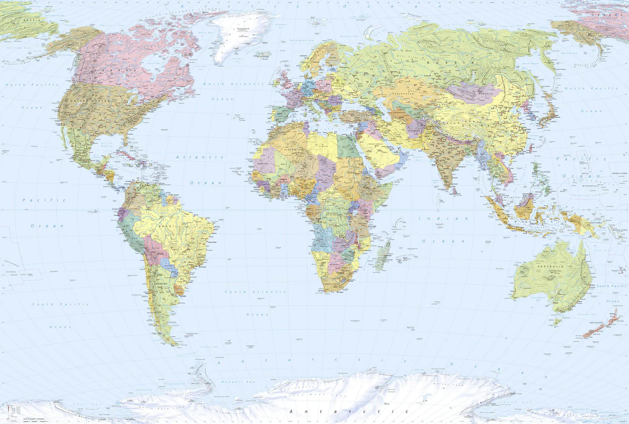 Komar Vlies Fototapete World Map 368 x 248 cm 