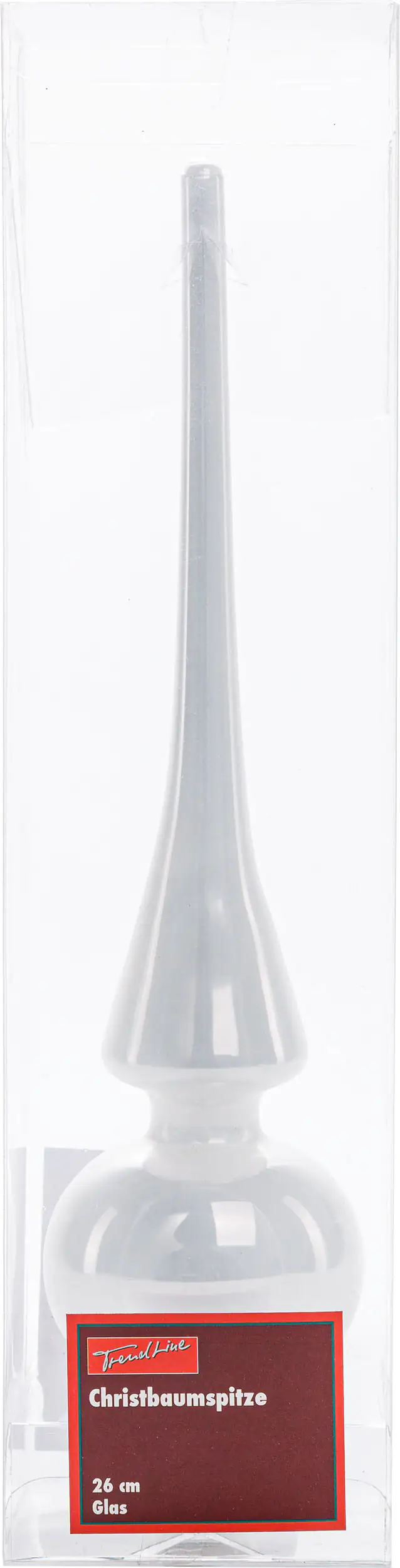 2076601538370_01 TrendLine Christbaumspitze aus Glas 26 cm weiß glänzend