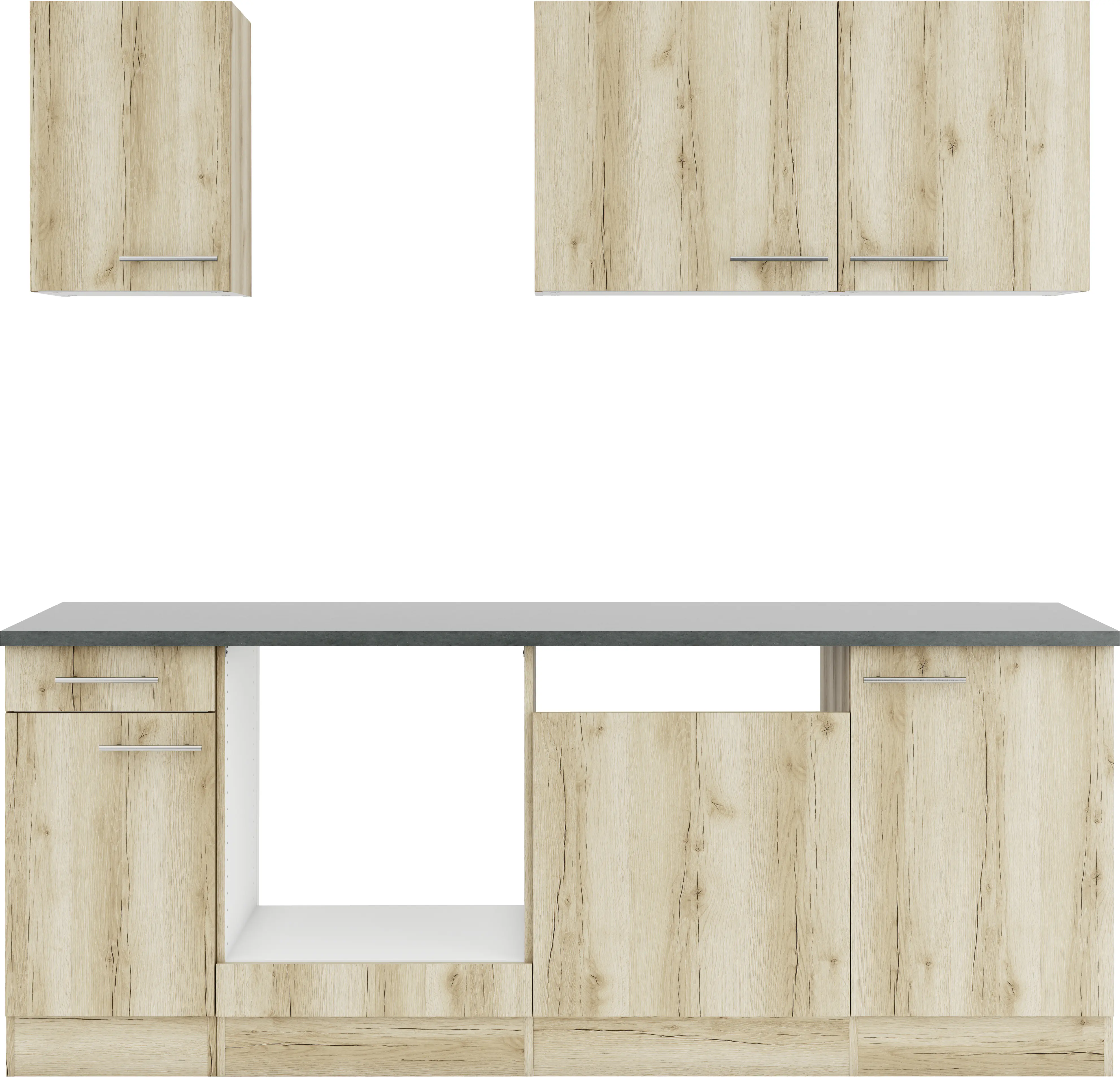 Optifit Küchenzeile Livorno 290 ohne Geräte wildeiche 210 cm