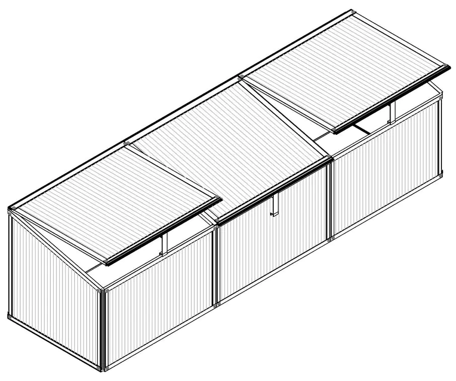Vitavia Frühbeet Gaia 3X 53 x 180 cm inkl. 3 Dachfenstern