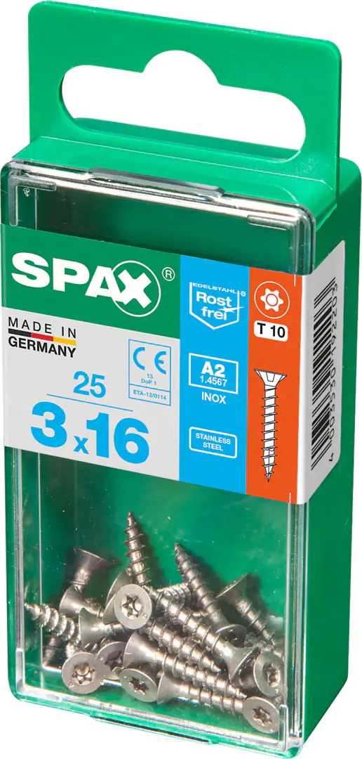 Spax Universalschrauben 3.0 x 16 mm TX 10 Senkkopf - 25 Stk.