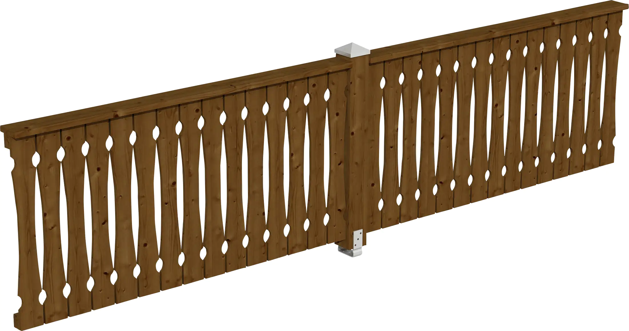 SKAN HOLZ Brüstung Balkonschalung 400 x 96 cm, Fichte, lasiert in Nussbaum
