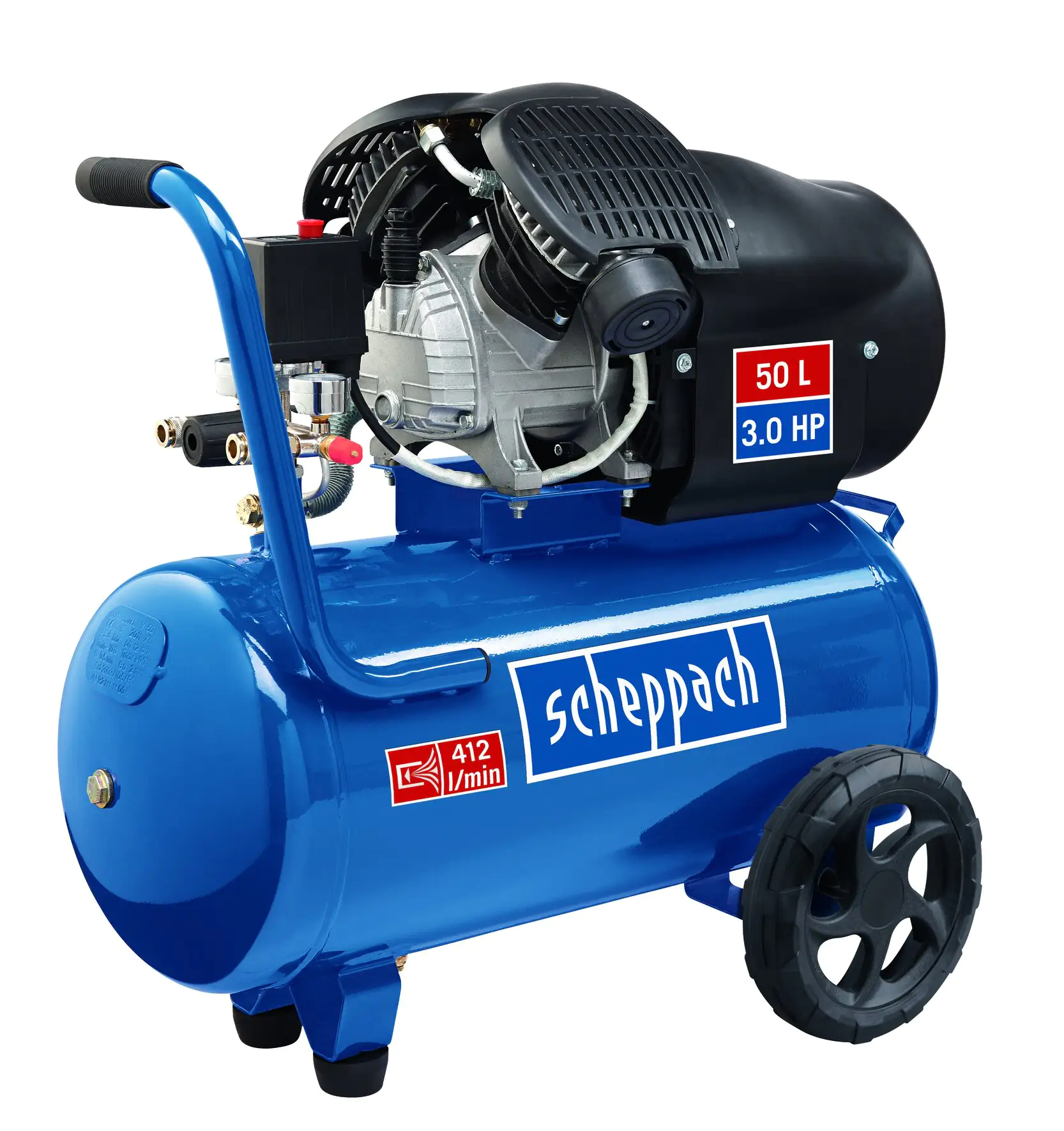 Scheppach Kompressor-Set 10 bar, 50 L, 412 l/min, 2.2 kW + Zubehör Scheppach Kompressor-Set 10 bar, 50 L, 412 l/min, 2.2 kW + Zubehör