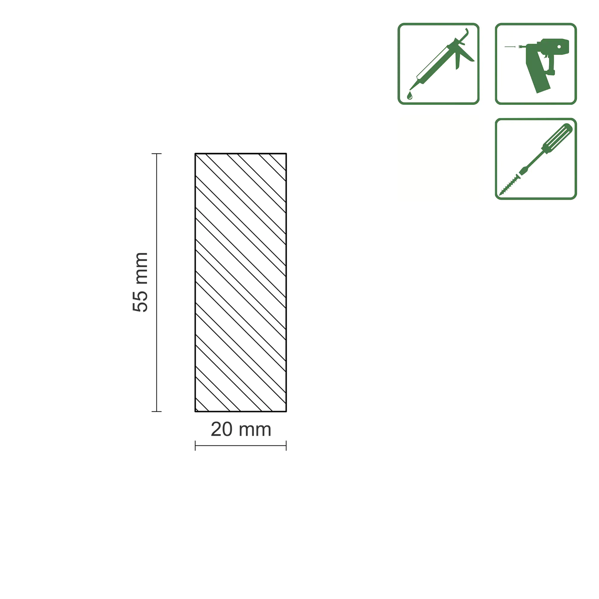 FN Neuhofer Flachleiste 210 cm 55 x 20 mm Buche