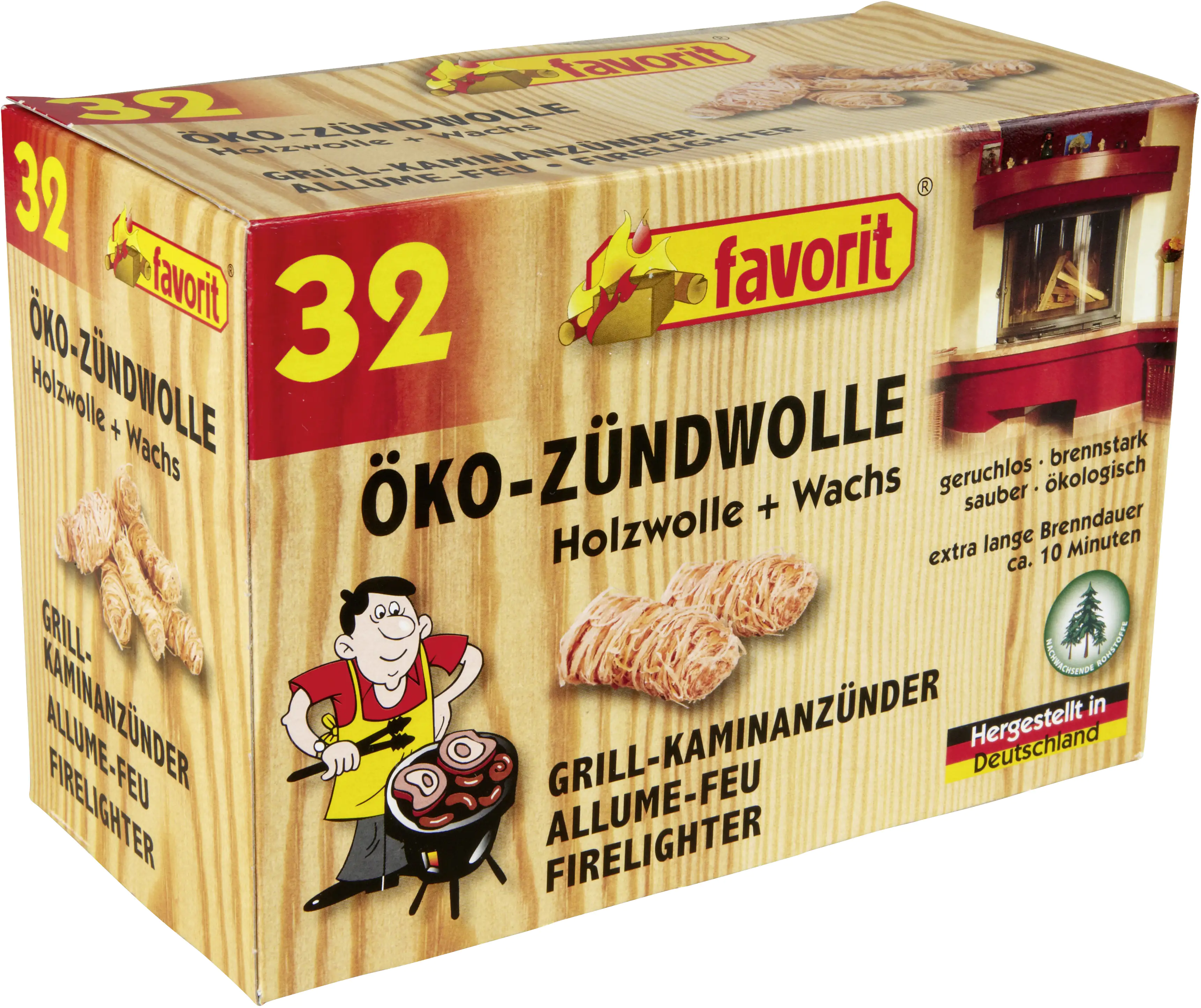 Favorit Öko-Anzündwolle 32 Stück Favorit Öko-Anzündwolle 32 Stück