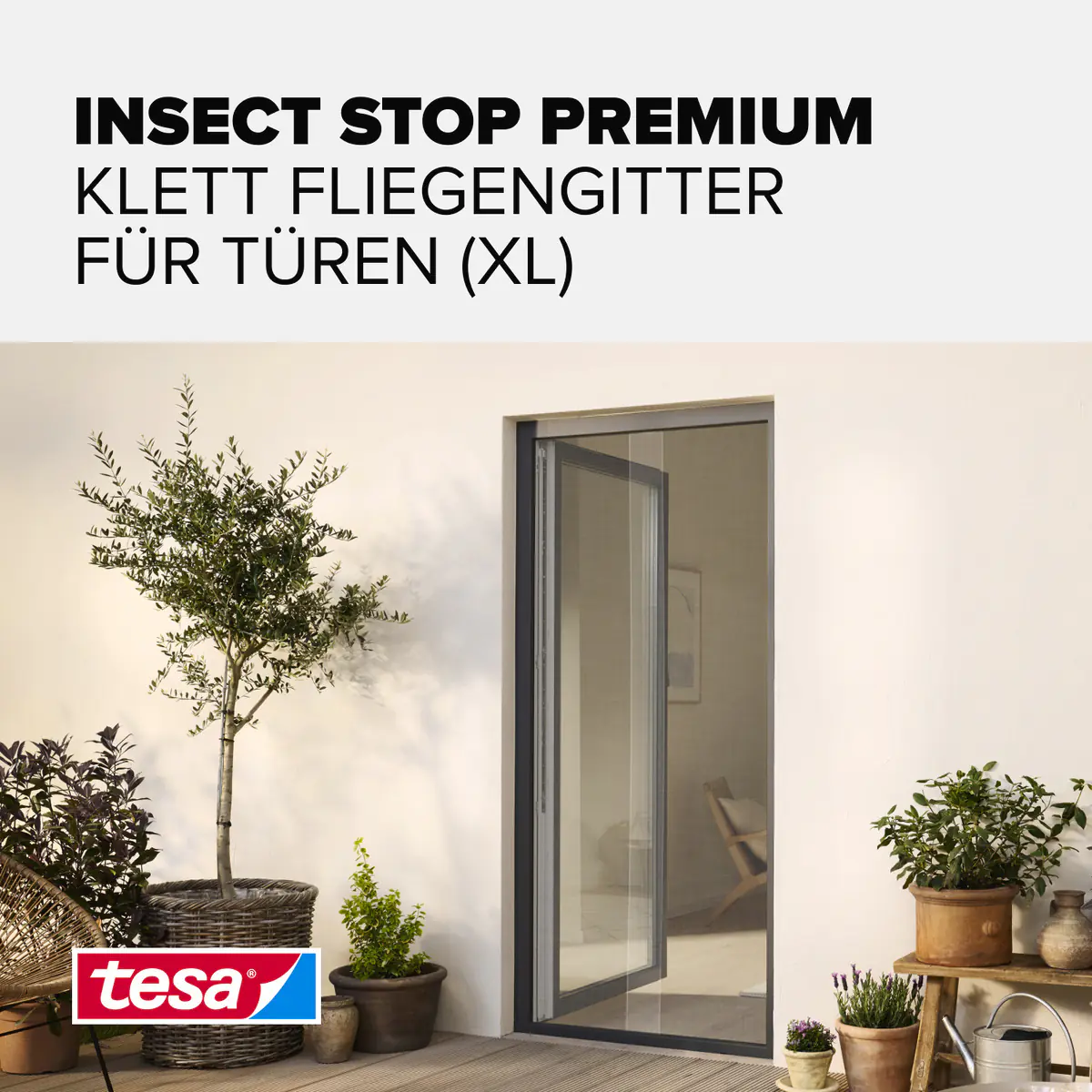 tesa Insektenschutz-Klettbandsystem 2 x (0,65 m x 2,5 m) weiß