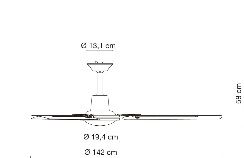 Globo Deckenventilator Ferro Ø 142 cm 70 W Metall schwarz