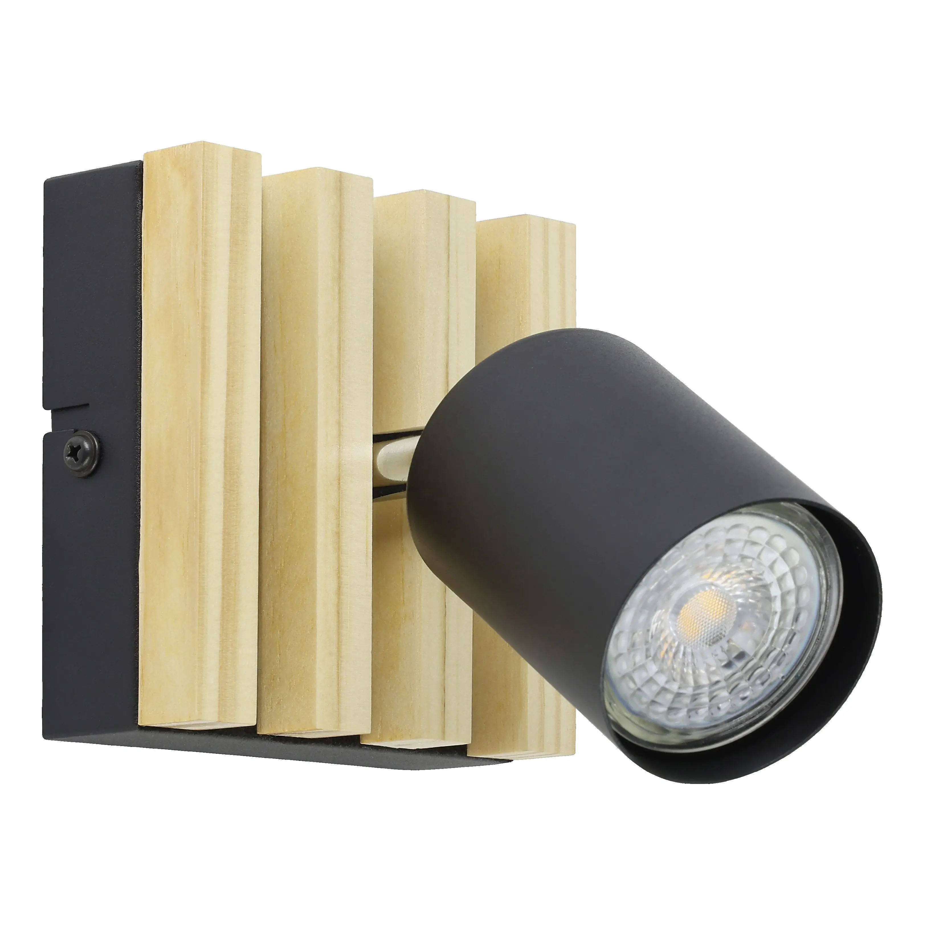 Eglo Wandspot Cembrano schwarz/holz/filz 1er GU10