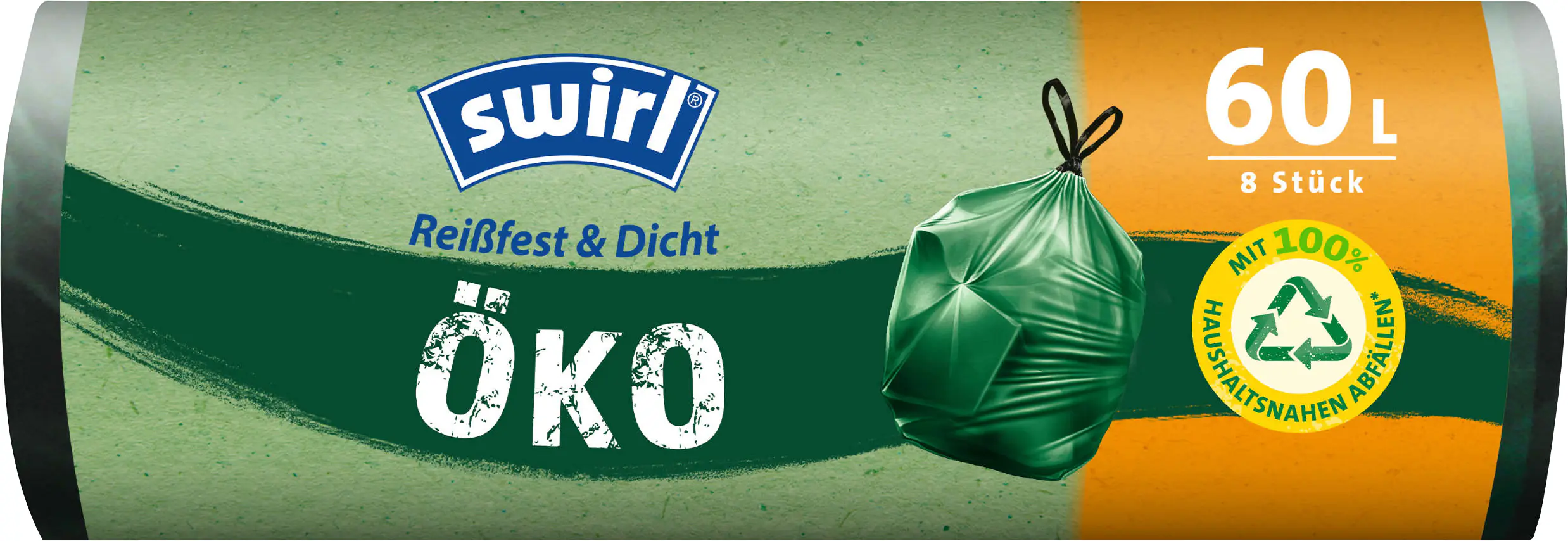 Swirl Öko Müllbeutel mit Tragegriff 60 L 8 Stück