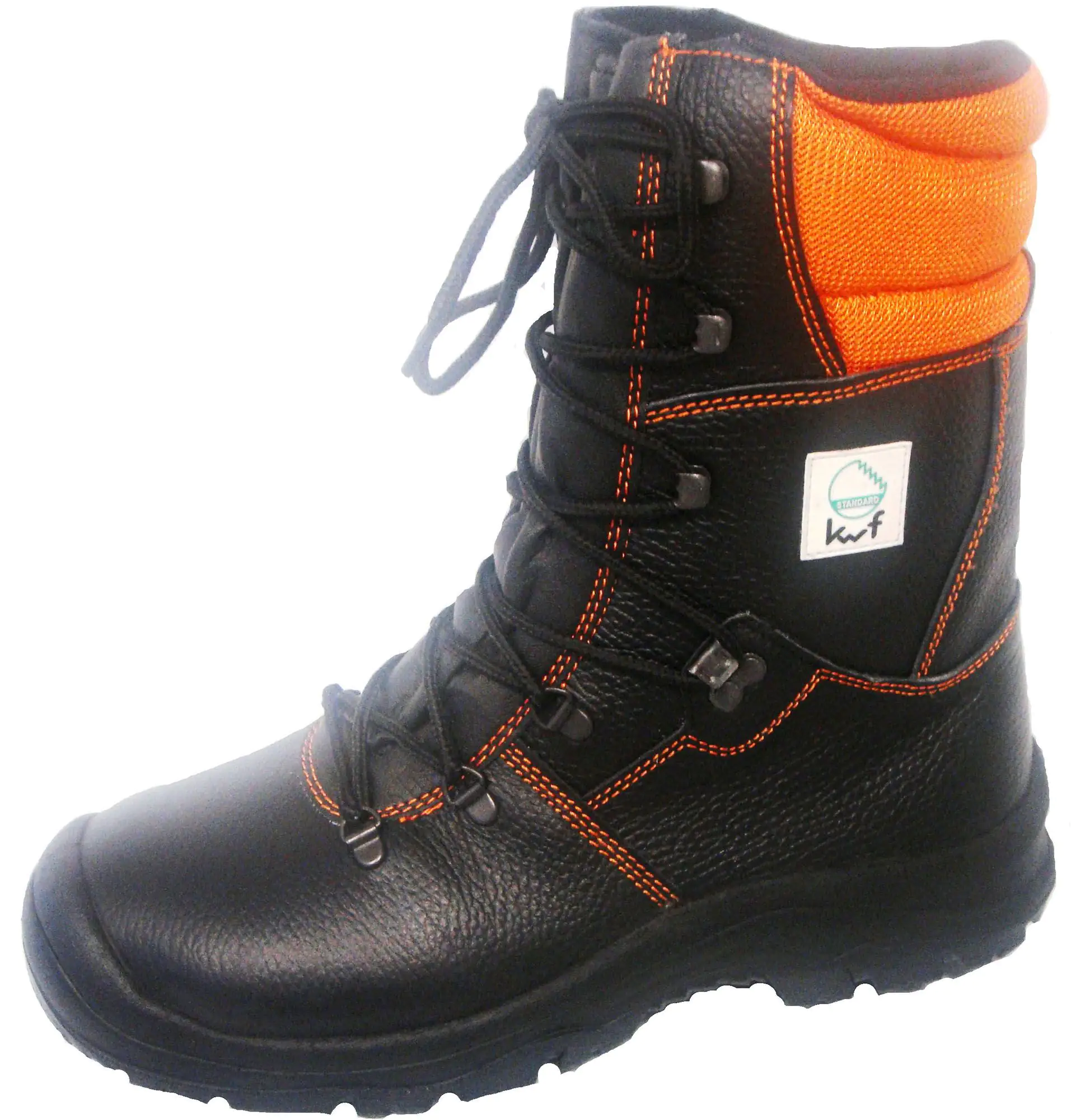 Forstschutz-Lederstiefel S2 schwarz-orange