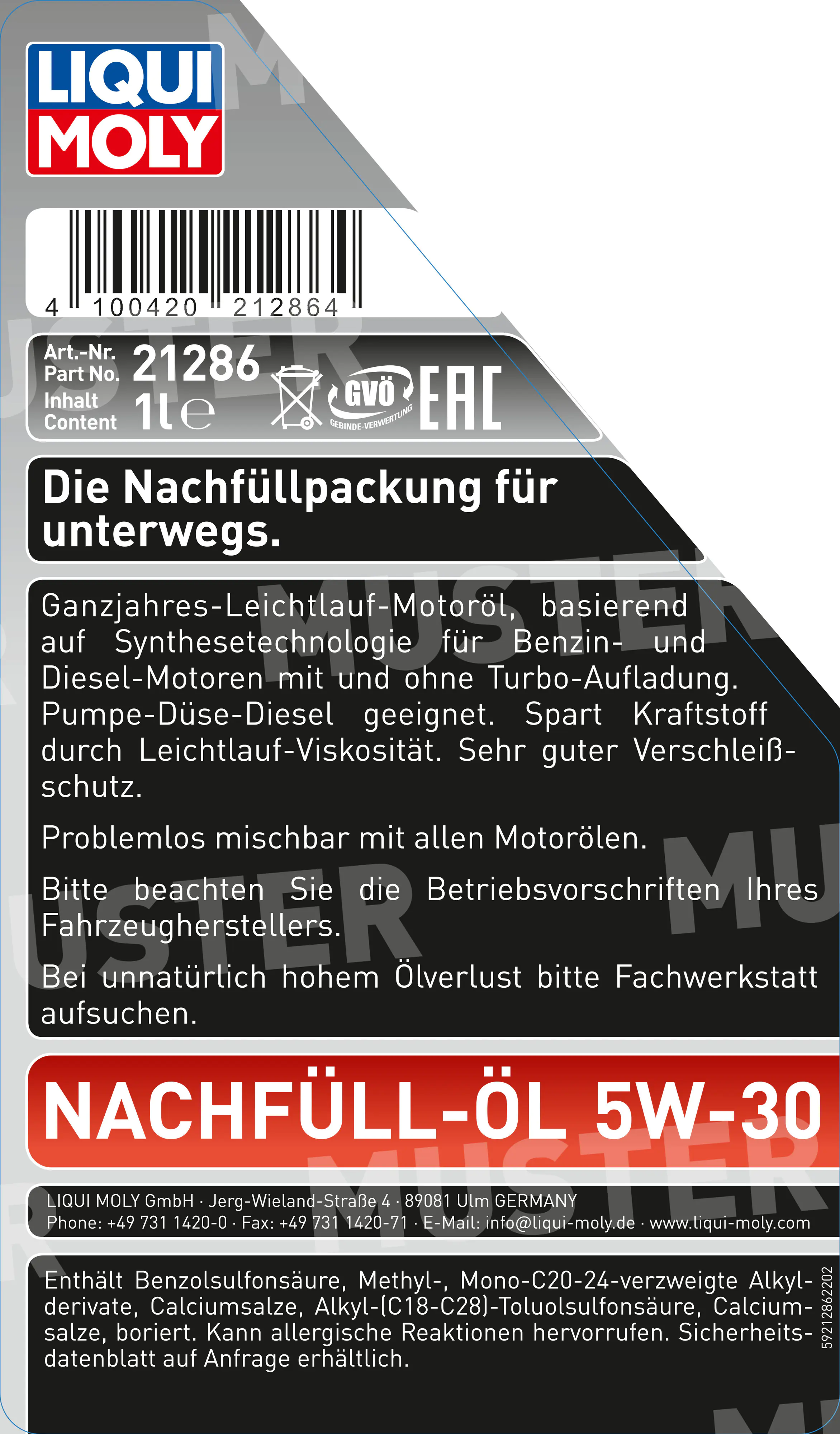 Liqui Moly Nachfüll-Öl 5W-30 1 L