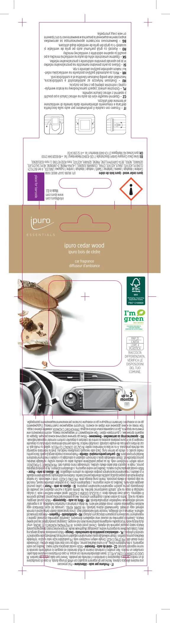 ipuro Essentials Autoduft Cedar Wood