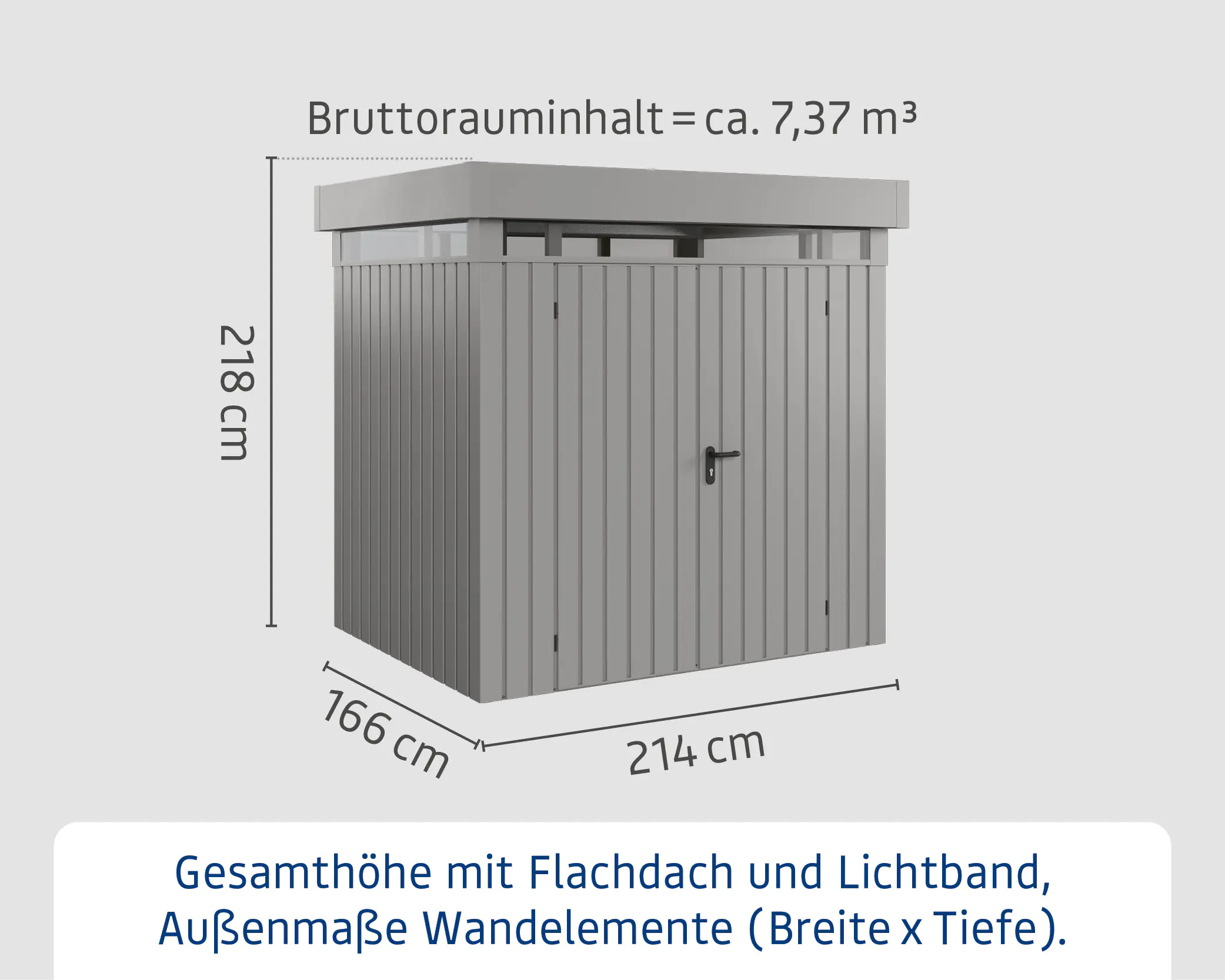 EcoStar Metallgerätehaus Euroline EFD4 LB aluminiumgrau 214 x 166 cm 2-flg. EcoStar Metallgerätehaus Euroline EFD4 LB aluminiumgrau 214 x 166 cm 2-flg.