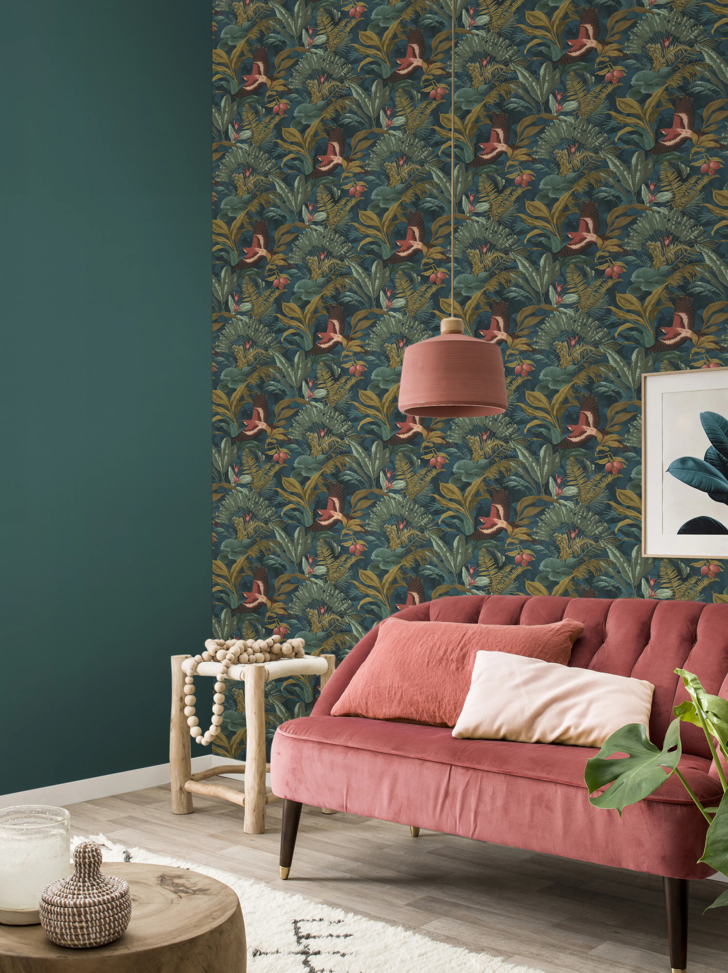 Rasch Vliestapete Muster Dschungel blau grün 10,05 x 0,53 m