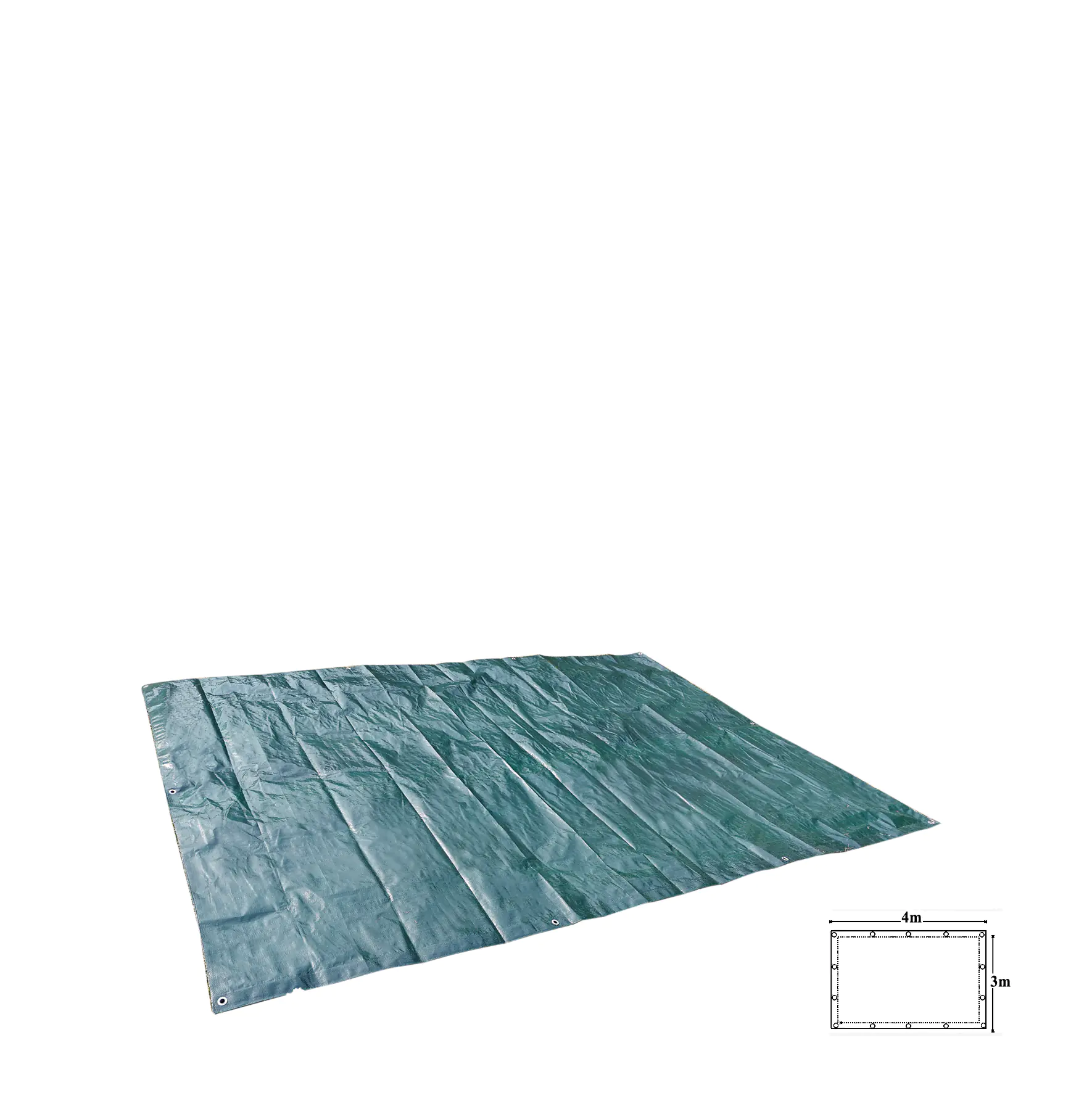 TrendLine Gewebeplane 110 g/m² 4 x 3 m = 12 m² grün mit Ösen