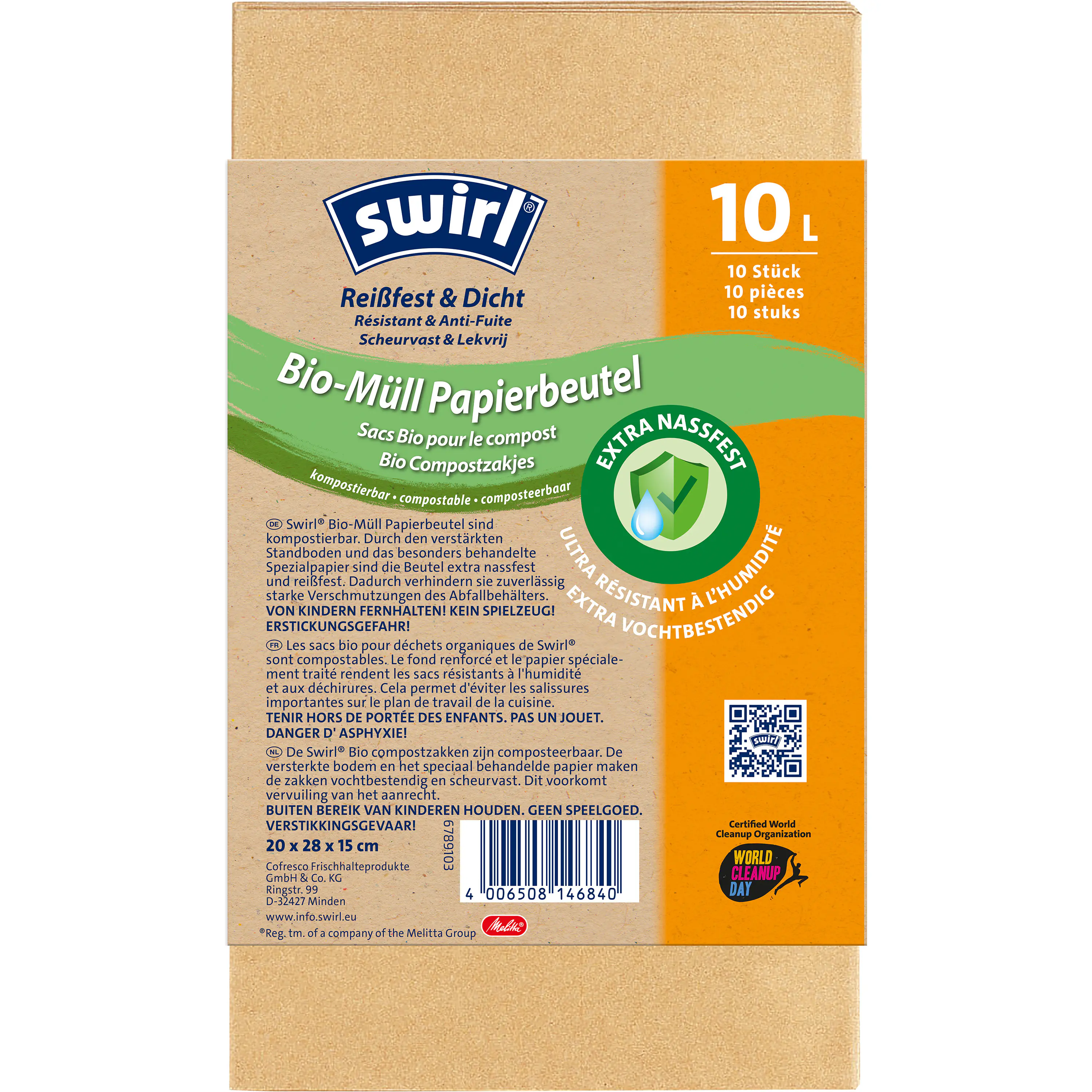 Swirl Bio-Müll-Papierbeutel 10 L, 10 Stück