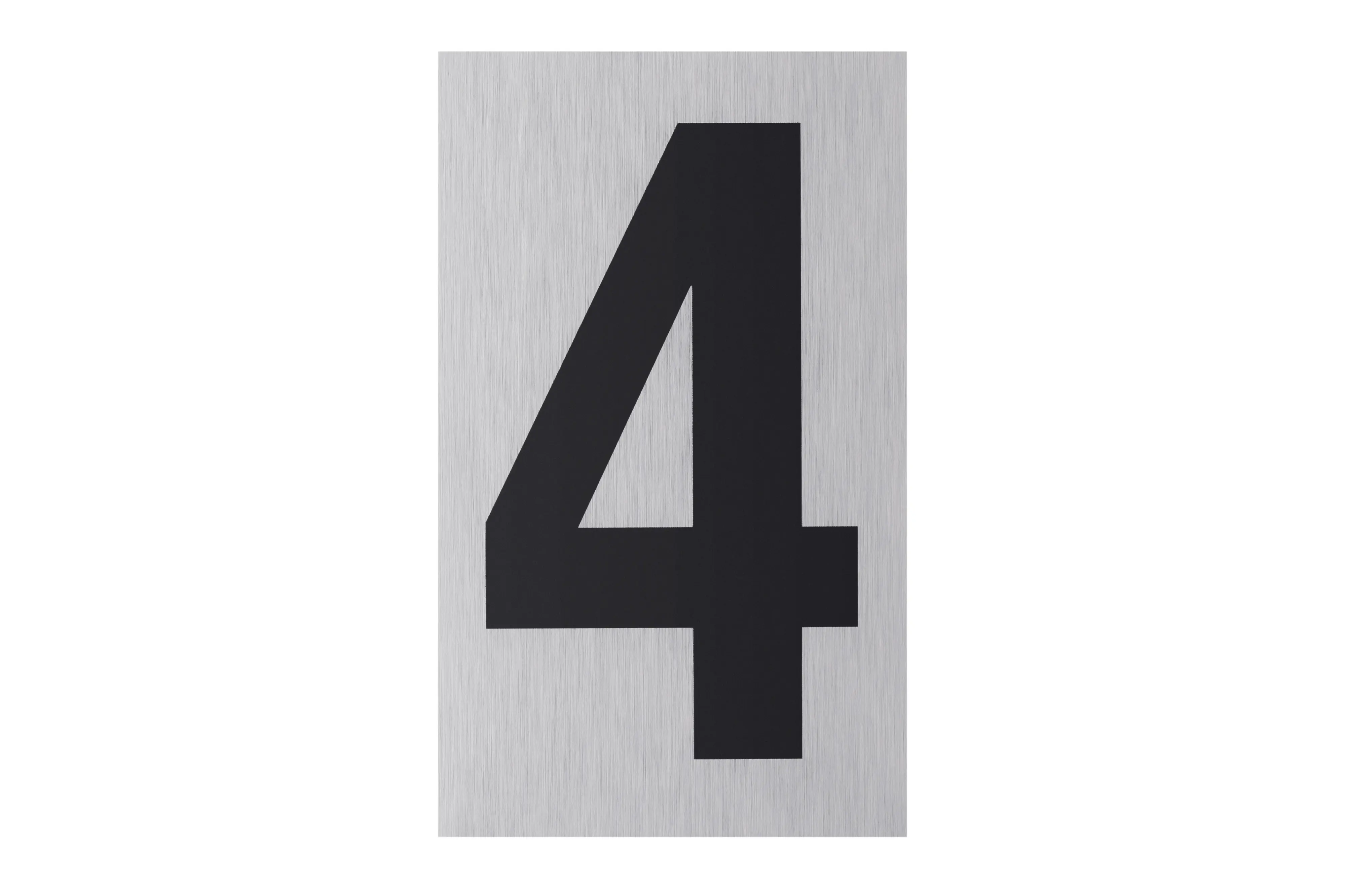 Conmetall Aufkleber Zahl 4 Aluminium 10 x 6 cm edelstahl-optik