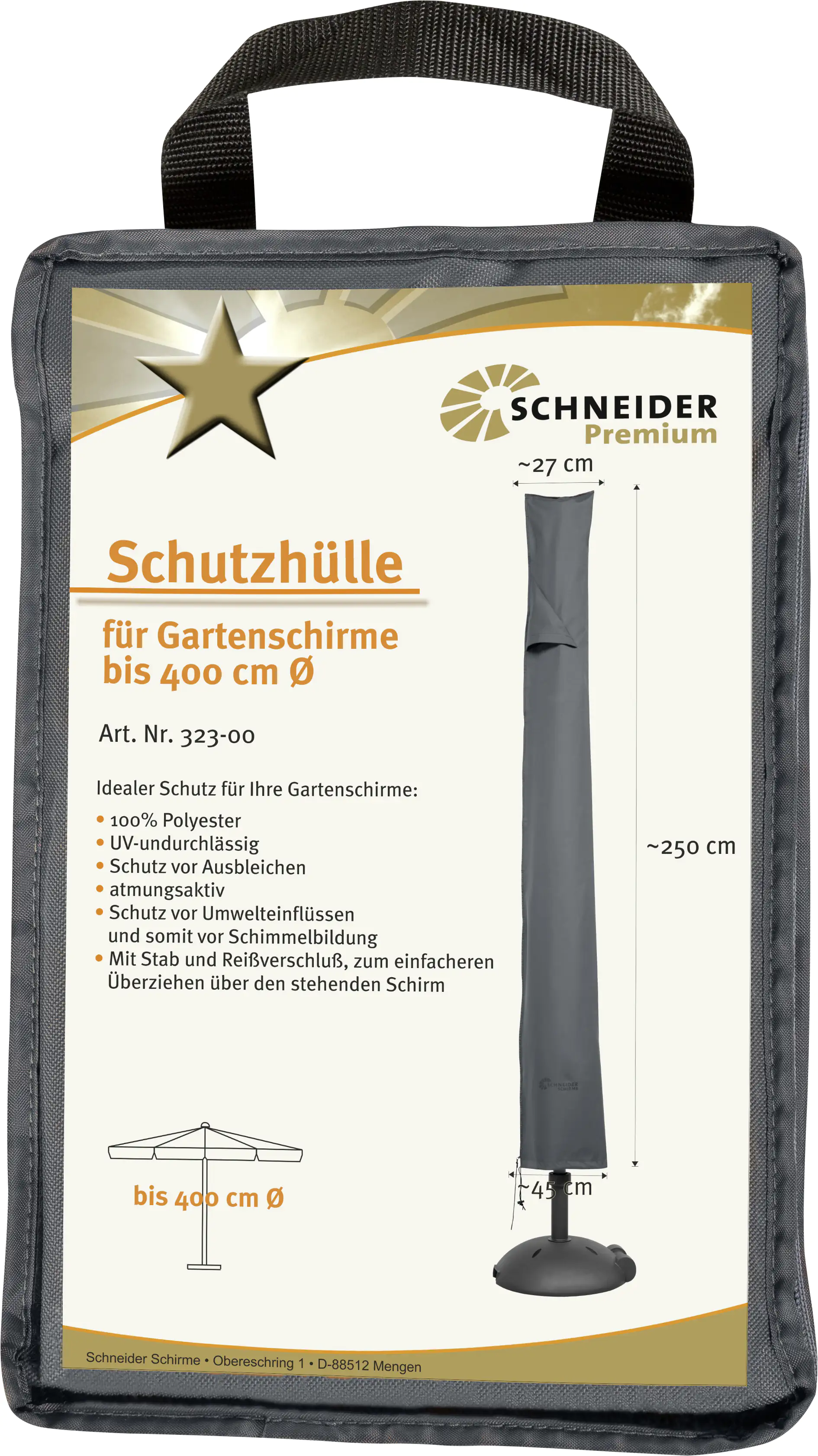 Schneider Premium Schutzhülle für Schirme bis 400 cm Ø und 300 x 300 cm Schneider Premium Schutzhülle für Schirme bis 400 cm Ø und 300 x 300 cm
