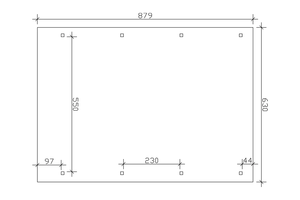 SKAN HOLZ Carport Wendland 630 x 879 cm mit Aluminiumdach, schwarze Blende