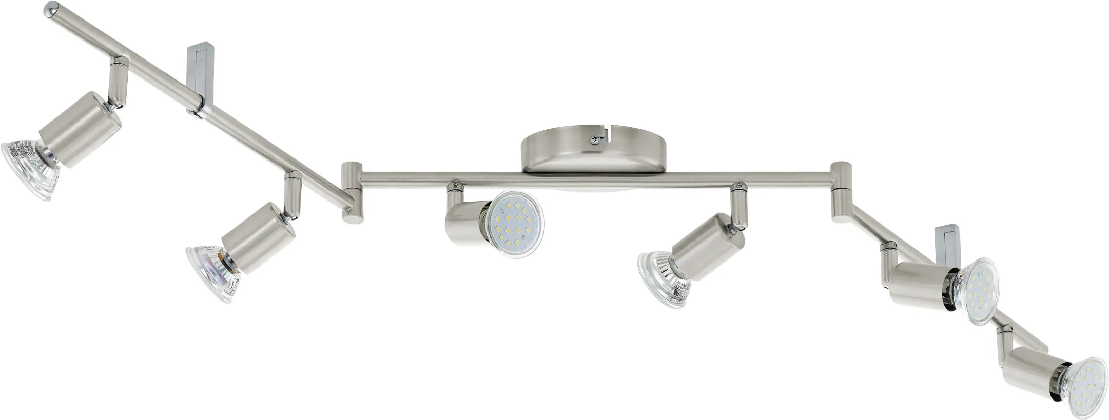Eglo 6er LED Spot Buzz nickel-matt 105 x 6,5 cm GU10