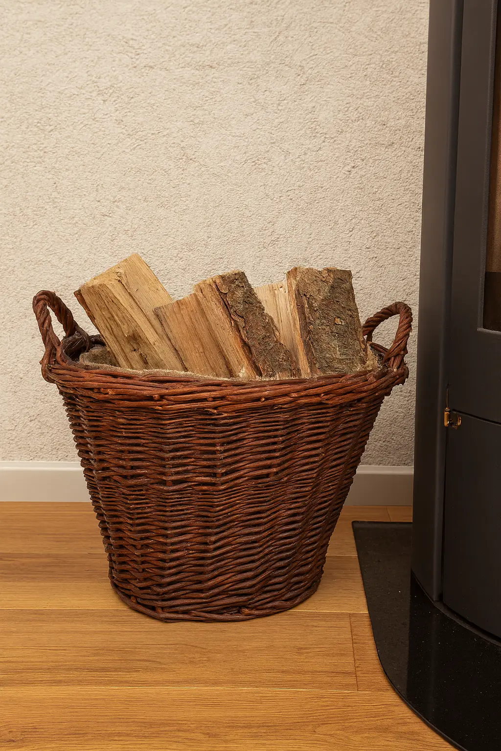 Aufbewahrungskorb Kiepe braun mit Jute groß Aufbewahrungskorb Kiepe braun mit Jute groß