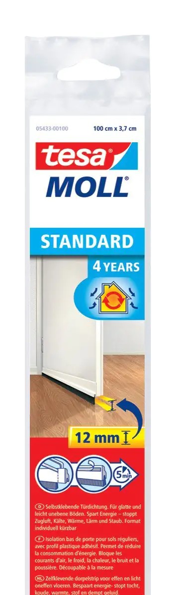 tesa Moll Türdichtschiene weiß, für Spalten bis 12 mm tesa Moll Türdichtschiene weiß, für Spalten bis 12 mm