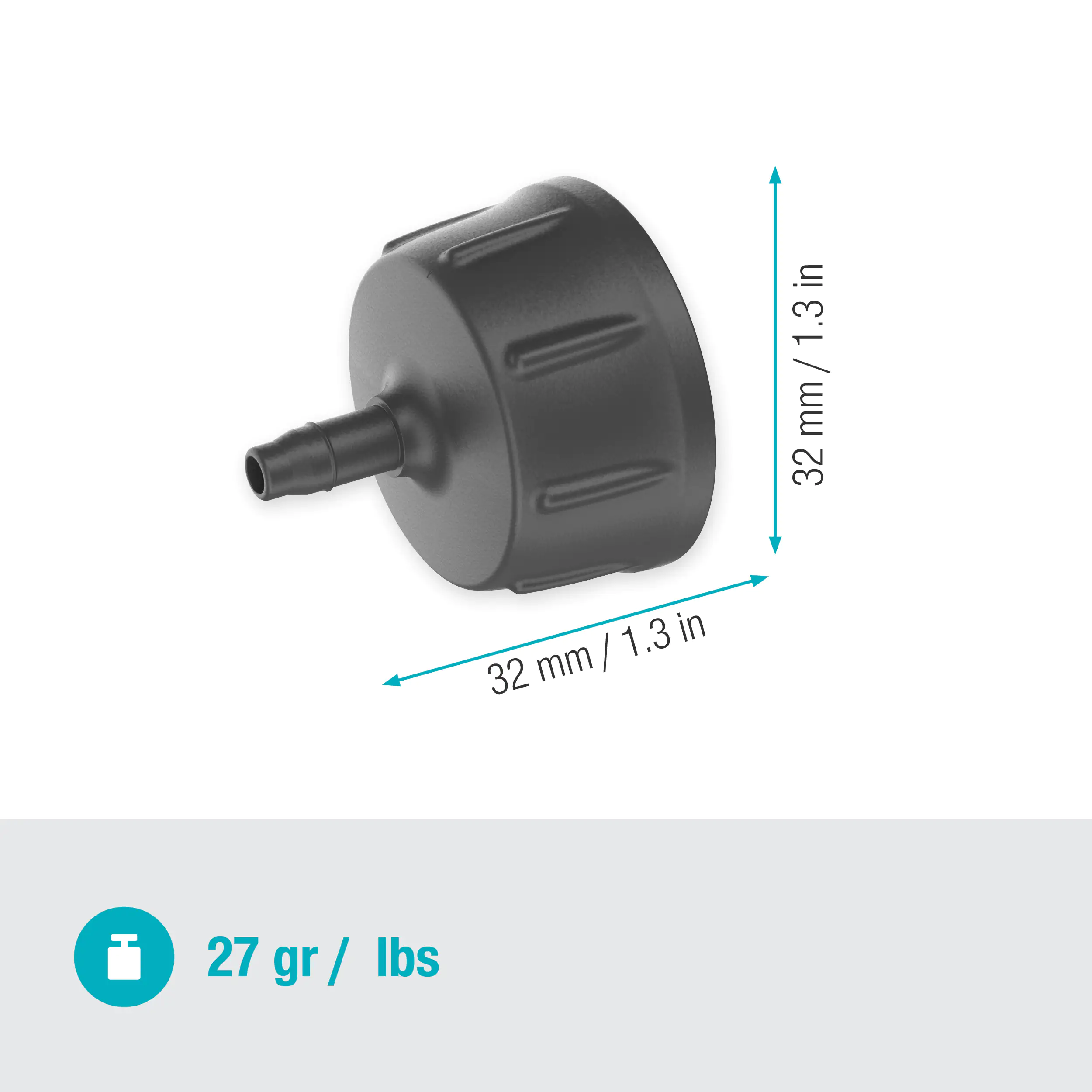 Gardena Hahnanschluss, 4,6 mm (3/16") Gardena Hahnanschluss, 4,6 mm (3/16")