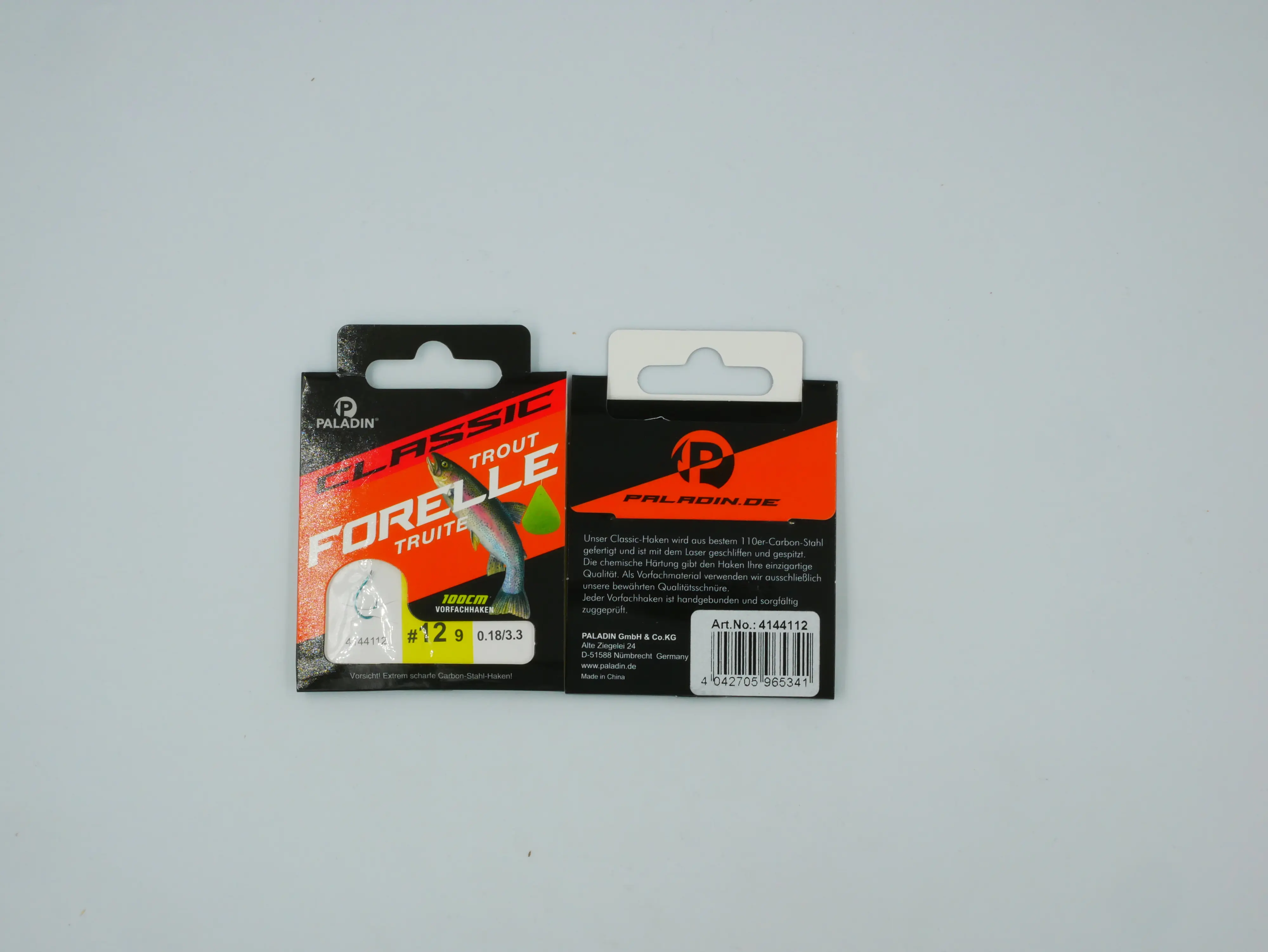 Paladin Forellenhaken gebunden Größe 12 100 cm 9 Stück blau 