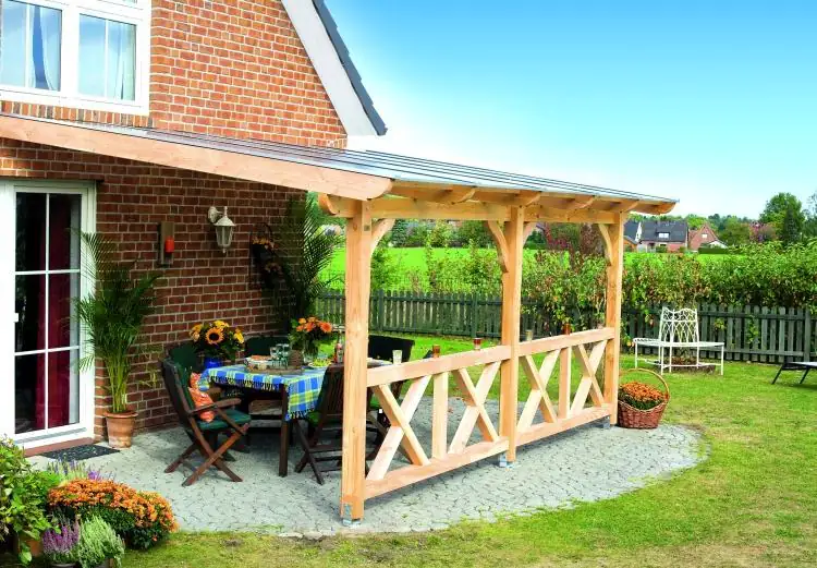 SKAN HOLZ Terrassenüberdachung Rimini 434 x 350 cm, Douglasie, natur SKAN HOLZ Terrassenüberdachung Rimini 434 x 350 cm, Douglasie, natur