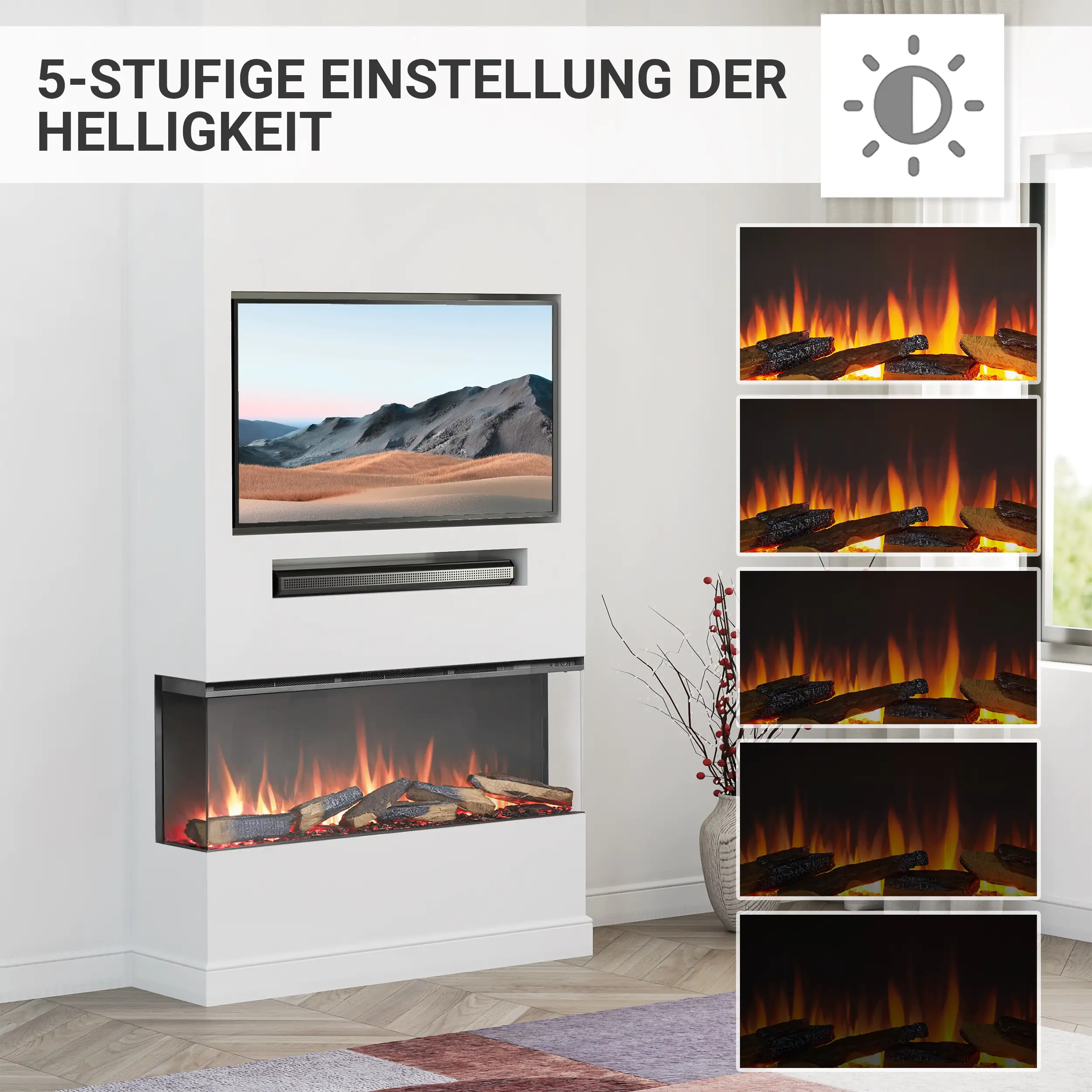 Balderia Elektrokamin schwarz Athena 44 1000/1500 Watt 49,5 x 112,8 cm Balderia Elektrokamin schwarz Athena 44 1000/1500 Watt 49,5 x 112,8 cm