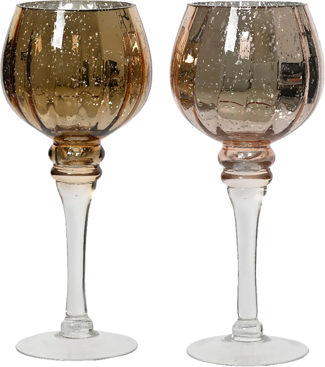 Deko Teelichthalter glas silber 10.5 x 10.5 x 25 cm 