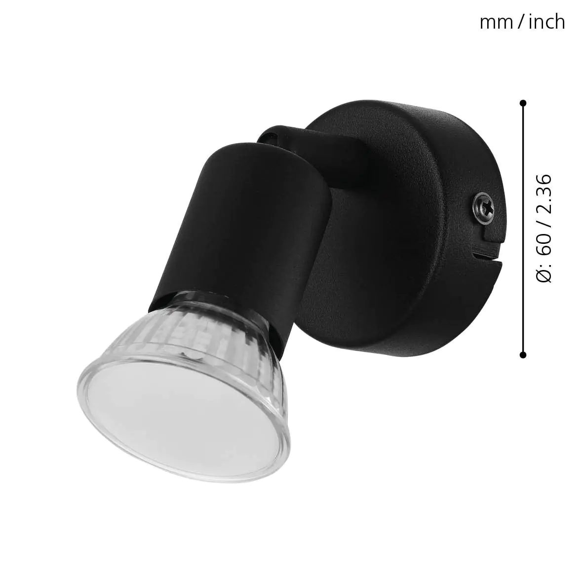 Eglo 1er LED Spot Buzz schwarz Ø 6 cm GU10 Eglo 1er LED Spot Buzz schwarz Ø 6 cm GU10