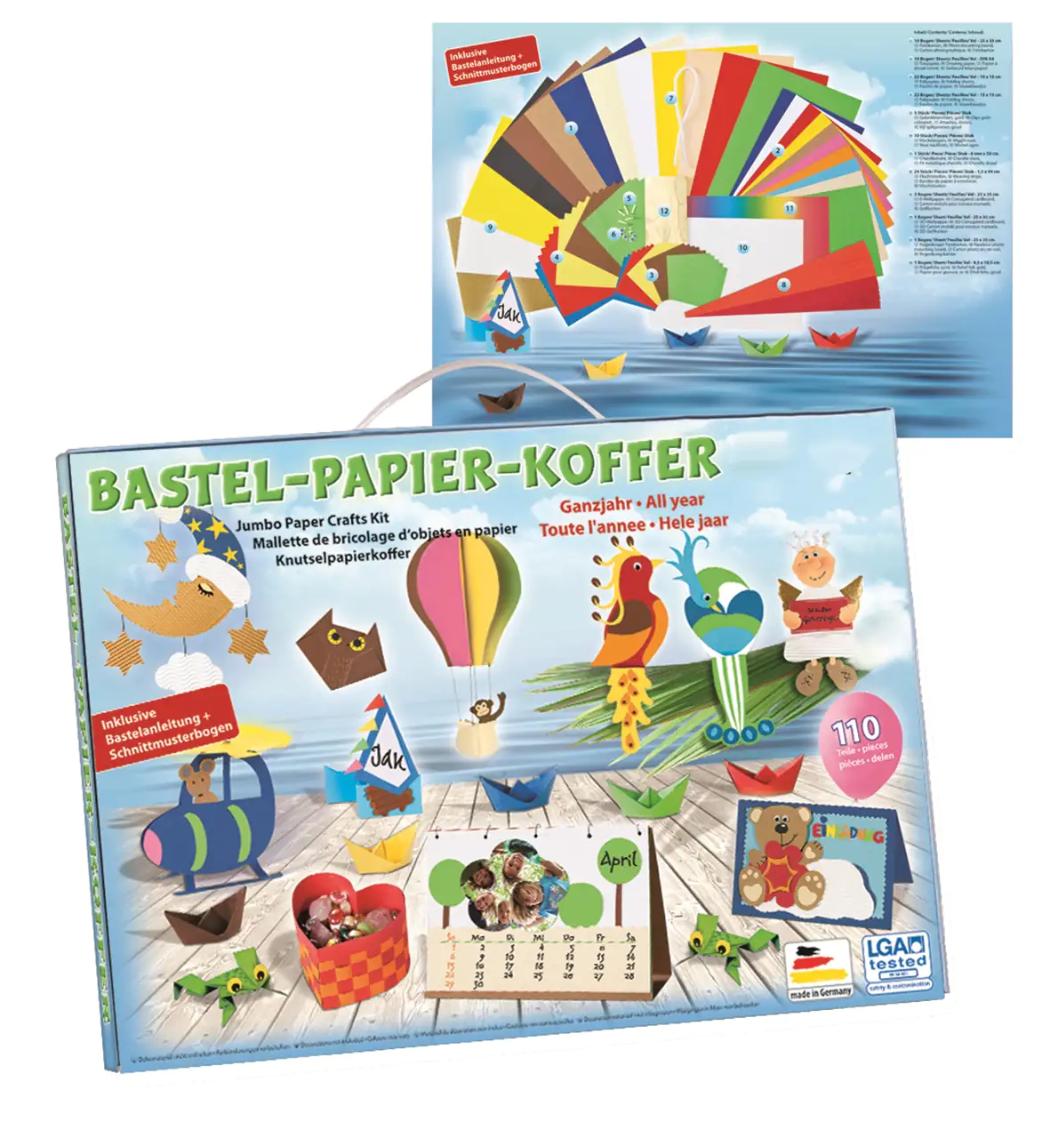 Glorex Bastelpapier-Koffer 110-teilig